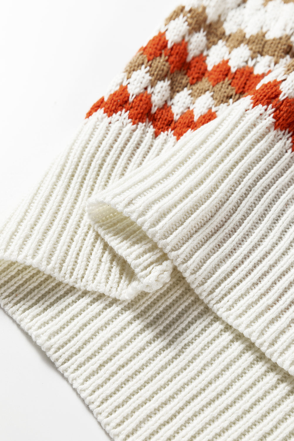 Brown Stripe Eyelet Patterned Drop Shoulder Sweater-Sweaters & Cardigans/Sweaters-[Adult]-[Female]-2022 Online Blue Zone Planet