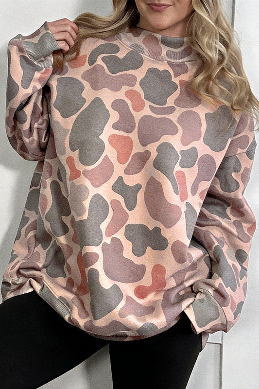 Multicolour Camouflage Western Style Pullover Sweatshirt-Tops/Sweatshirts & Hoodies-[Adult]-[Female]-Multicolour-S-2022 Online Blue Zone Planet