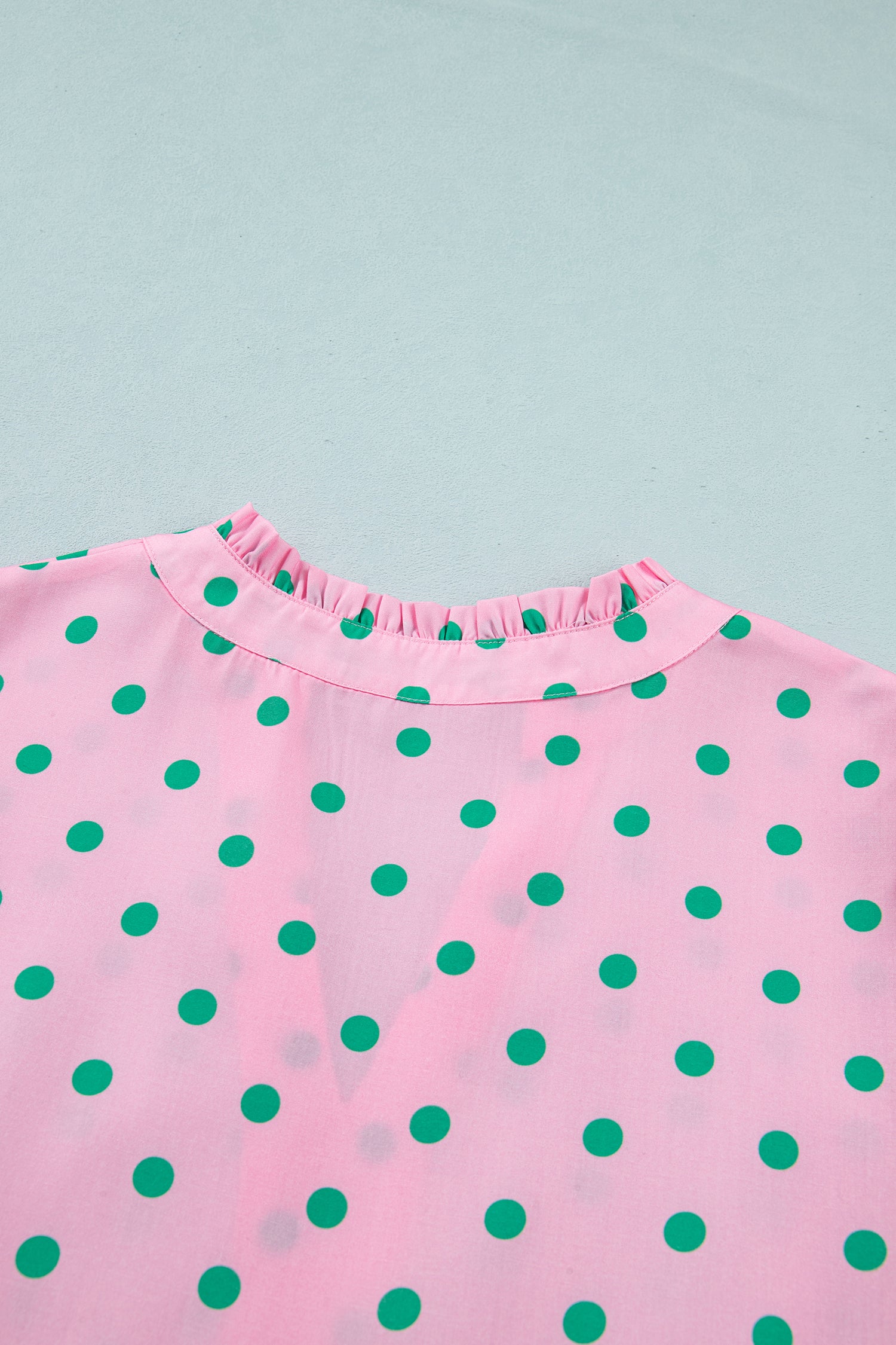 Pink Polka Dot Print V Neck Short Sleeve Tiered Mini Dress-TOPS / DRESSES-[Adult]-[Female]-2022 Online Blue Zone Planet
