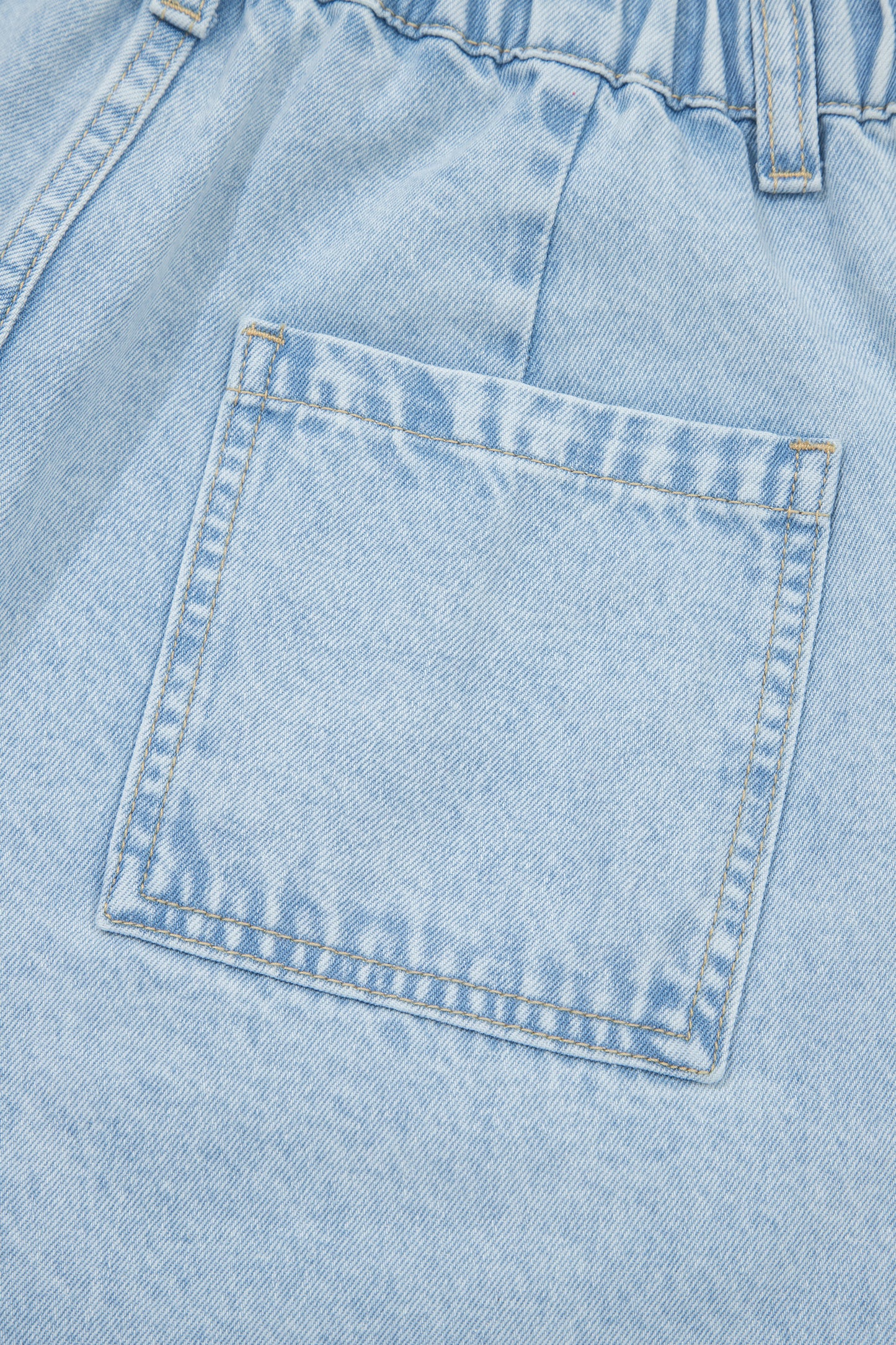 Beau Blue Studded Side Slit Leg Frayed Pocketed Wide Leg Jeans-Bottoms/Jeans-[Adult]-[Female]-2022 Online Blue Zone Planet
