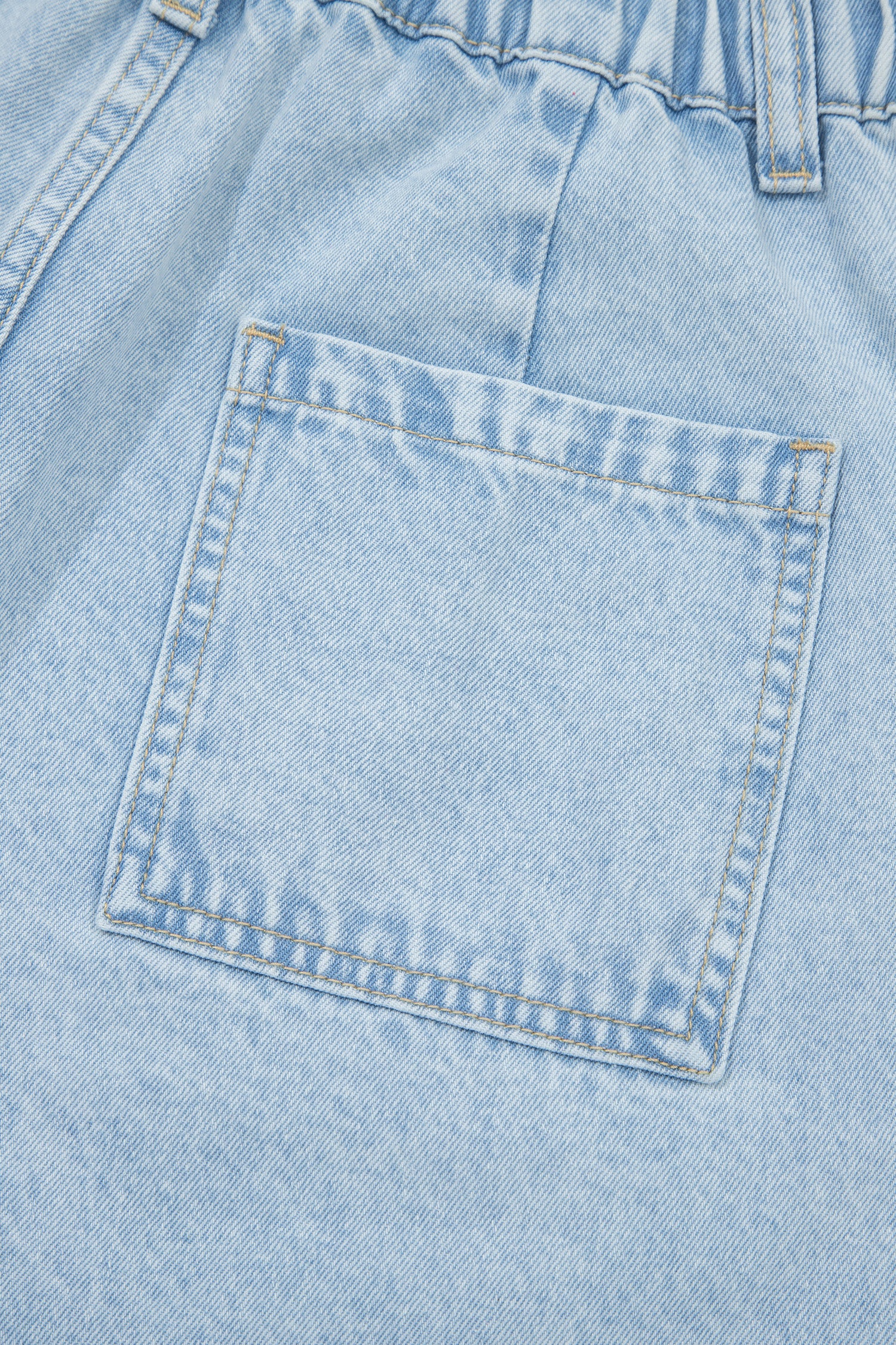 Beau Blue Studded Side Slit Leg Frayed Pocketed Wide Leg Jeans-Bottoms/Jeans-[Adult]-[Female]-2022 Online Blue Zone Planet