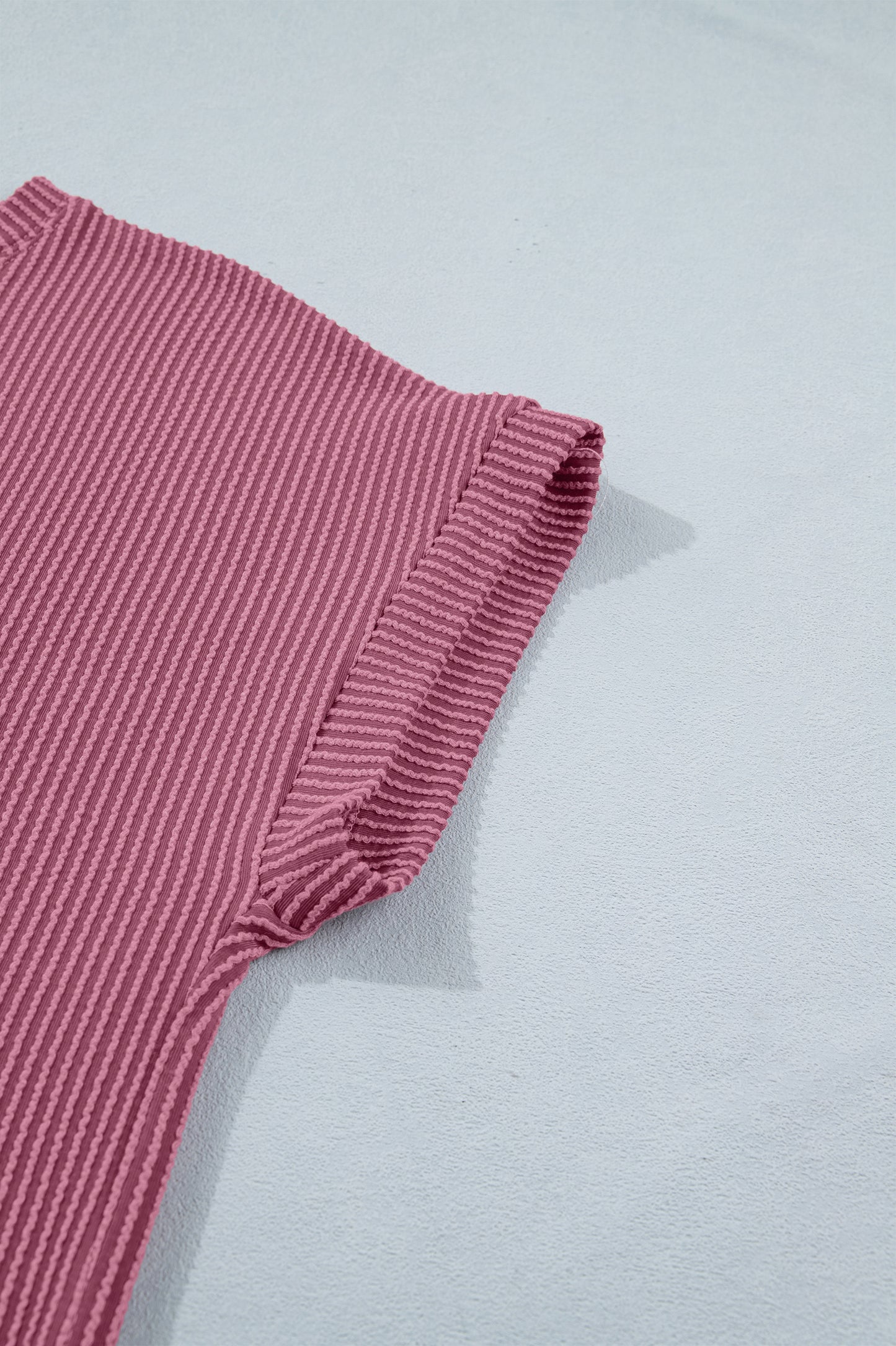 Pitaya Pink Twisted Ribbed Loose Tee Drawstring Elastic Waist 2pcs Short Set-Two Piece Sets/Short Sets-[Adult]-[Female]-2022 Online Blue Zone Planet