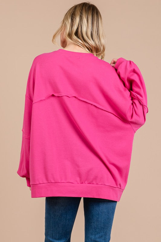 Ces Femme Exposed Seam Long Sleeve Sweatshirt-TOPS / DRESSES-[Adult]-[Female]-2022 Online Blue Zone Planet