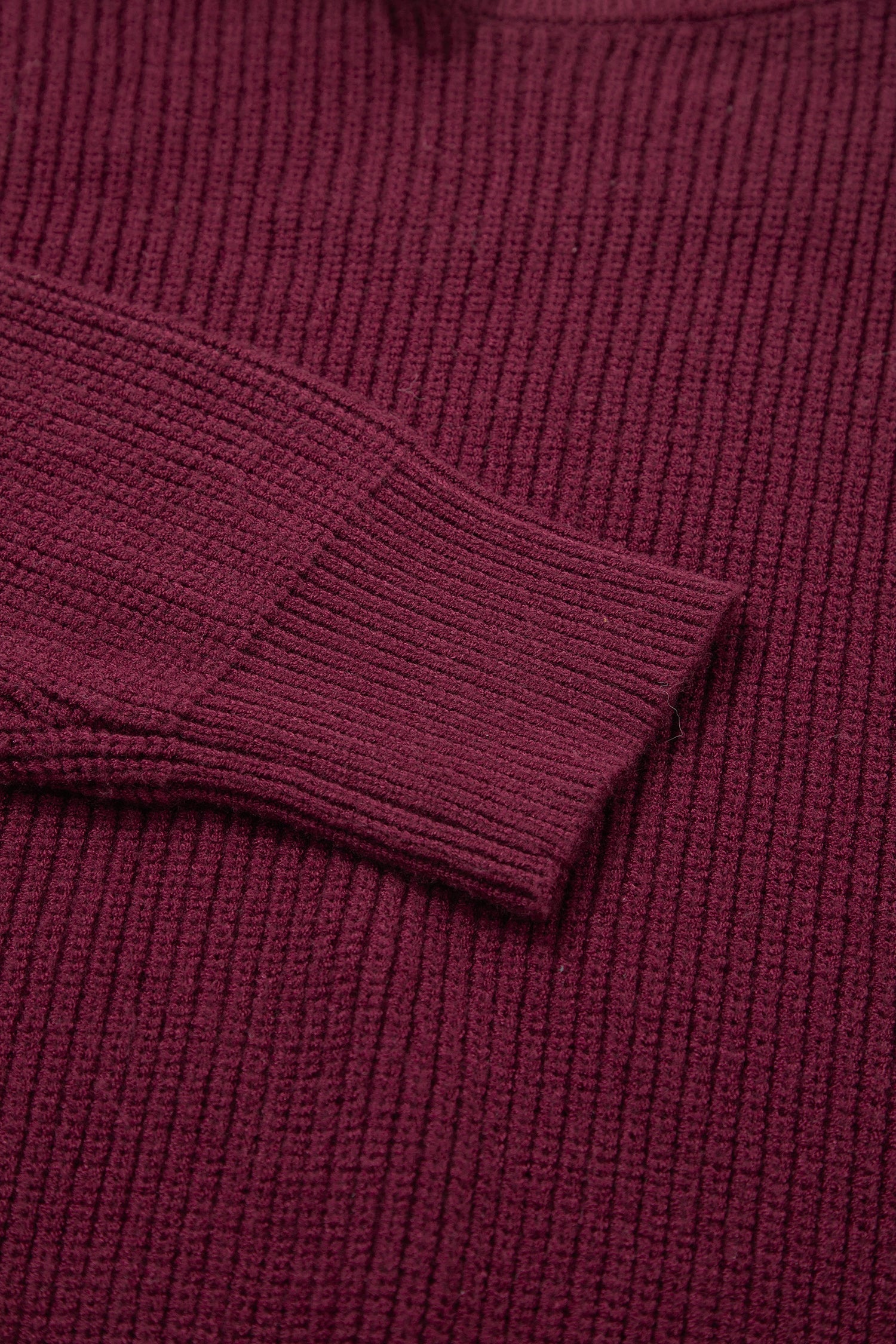 Burgundy Lace Bowknot Asymmetric Neck Sweater-TOPS / DRESSES-[Adult]-[Female]-2022 Online Blue Zone Planet