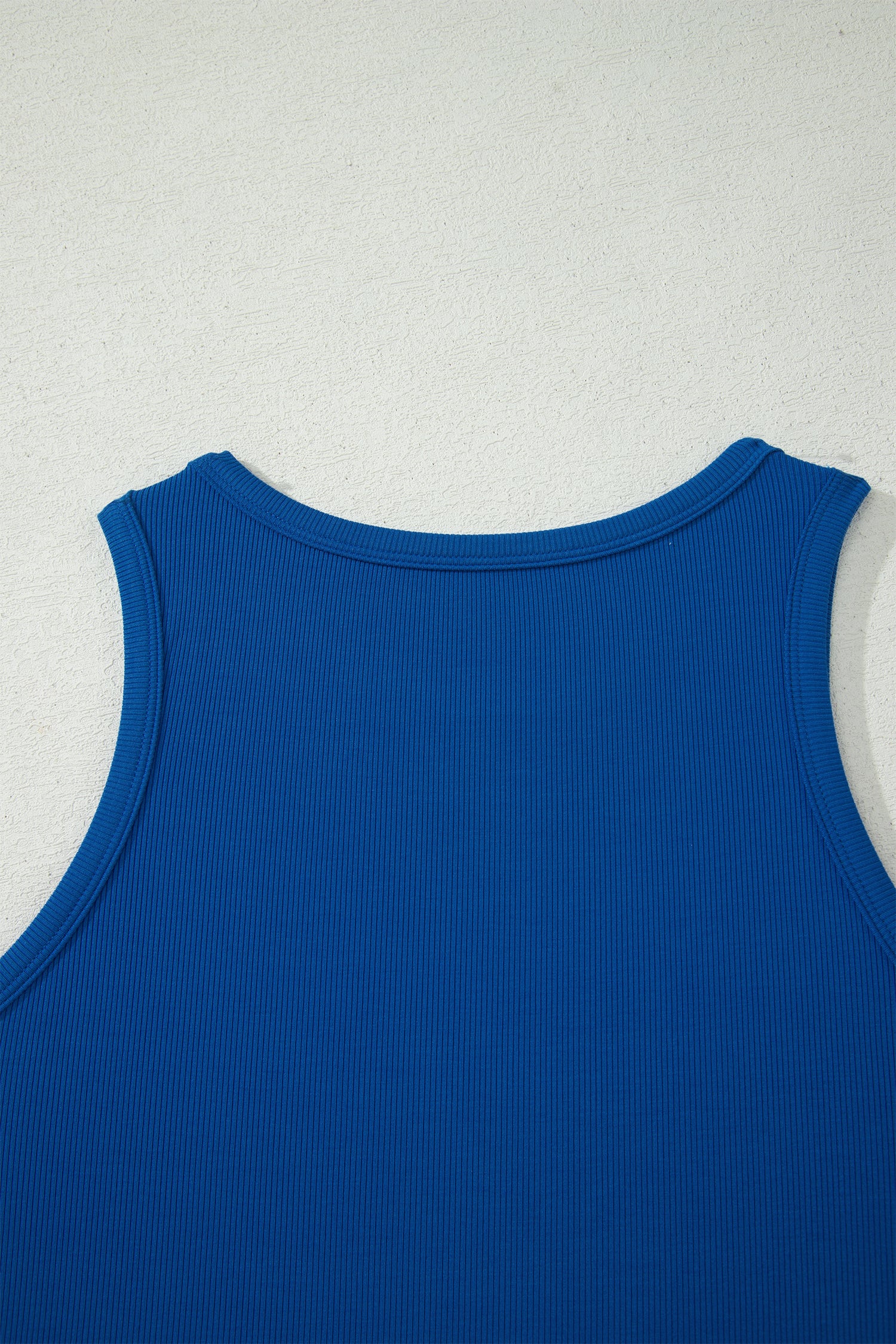 Dark Blue Ribbed Slim Tank Pocketed Wide Leg Shorts Set-Two Piece Sets/Short Sets-[Adult]-[Female]-2022 Online Blue Zone Planet