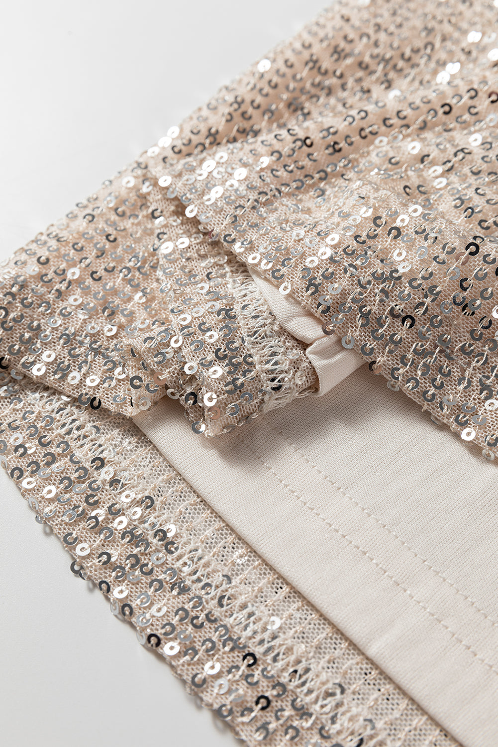 Jet Stream Sequin Mock Neck Drape Open Back Bell Sleeve Top-Tops/Long Sleeve Tops-[Adult]-[Female]-2022 Online Blue Zone Planet