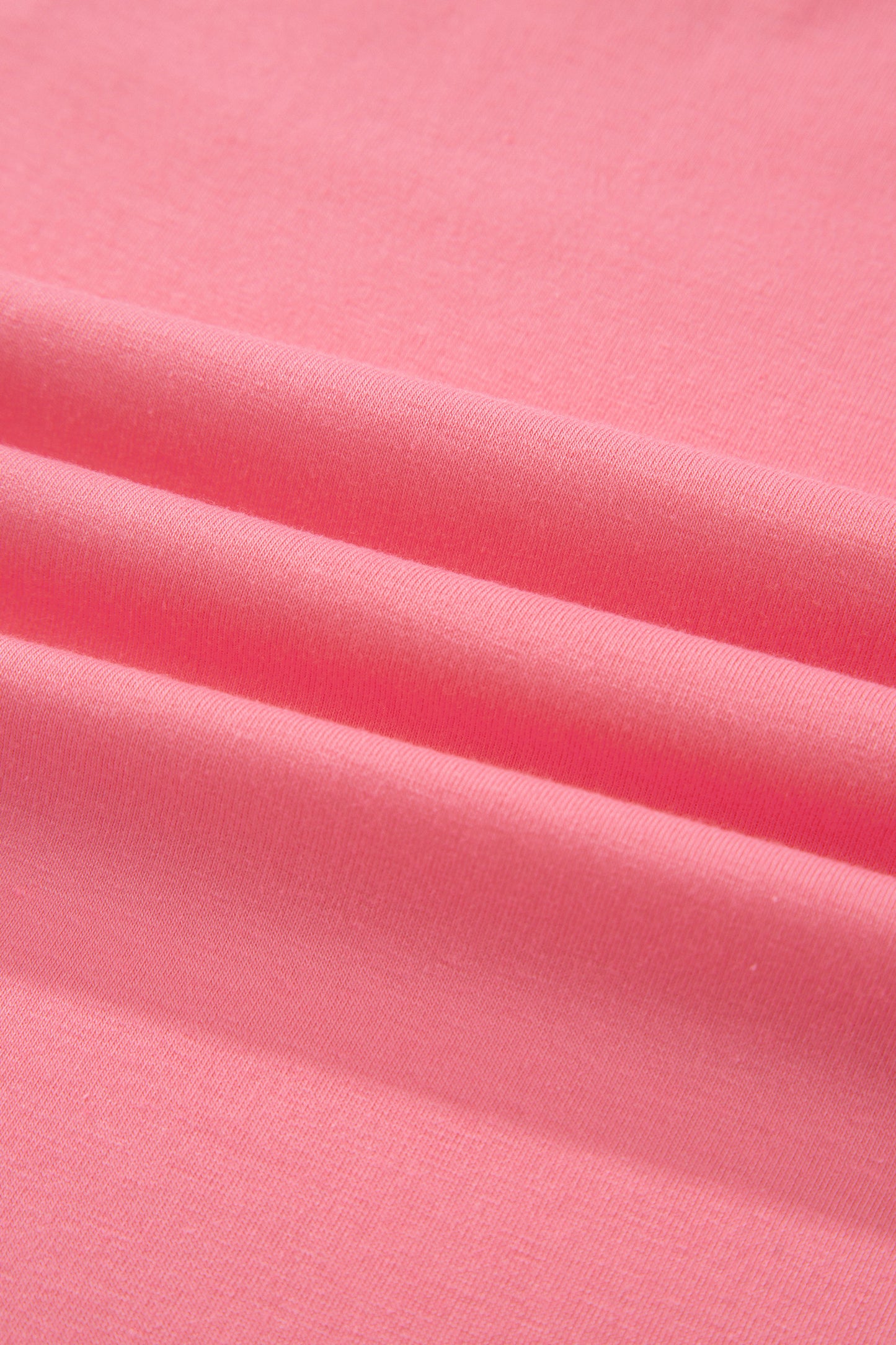 Peach Blossom Solid Color Raw Seam Detail Ruffle Hem Plus Size T Shirt-Plus Size/Plus Size Tops/Plus Size Tops & Tees-[Adult]-[Female]-2022 Online Blue Zone Planet