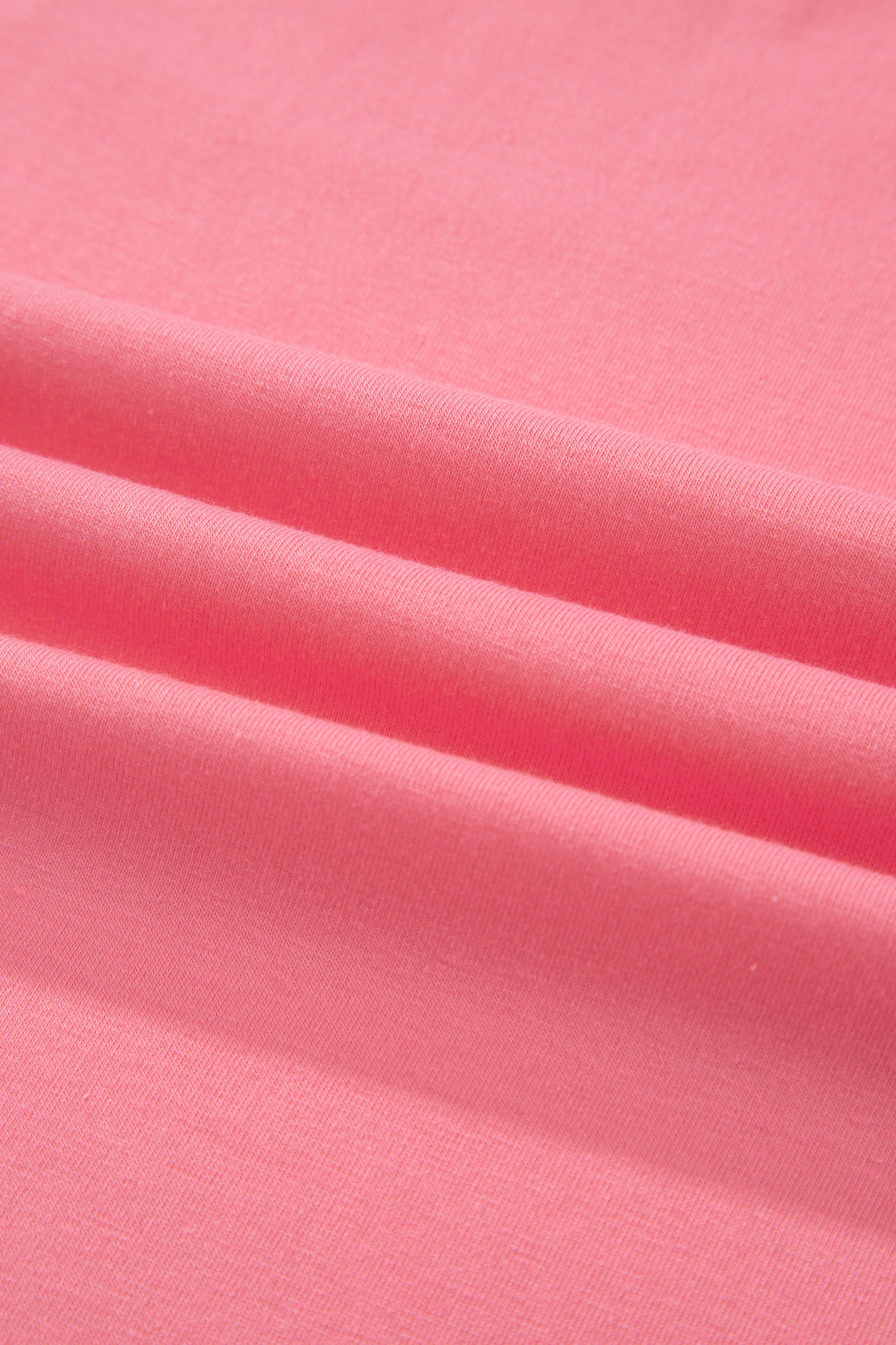 Peach Blossom Solid Color Raw Seam Detail Ruffle Hem Plus Size T Shirt-Plus Size/Plus Size Tops/Plus Size Tops & Tees-[Adult]-[Female]-2022 Online Blue Zone Planet