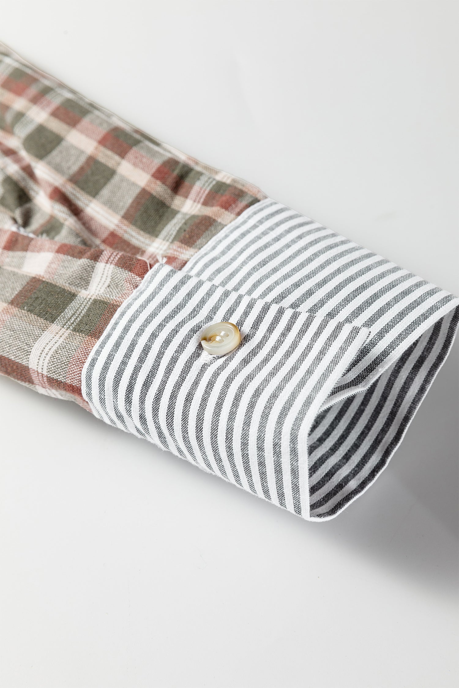 Brown Plaid Print Striped Patchwork Single Chest Pocket Buttoned Shirt-Tops/Blouses & Shirts-[Adult]-[Female]-2022 Online Blue Zone Planet