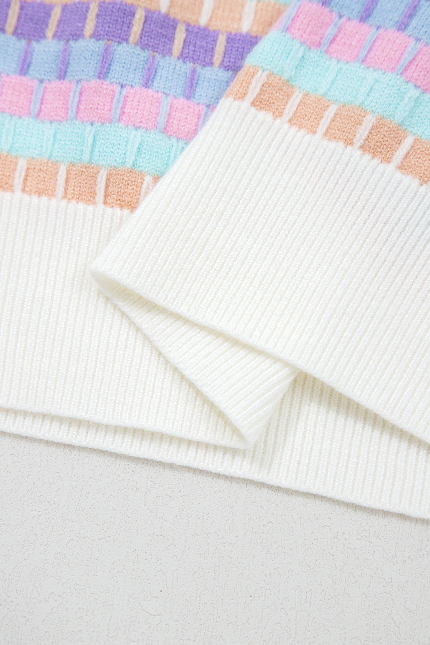 Orange Abstract Striped Knit Short Sleeve Sweater-Sweaters & Cardigans/Short Sleeve Sweaters-[Adult]-[Female]-2022 Online Blue Zone Planet