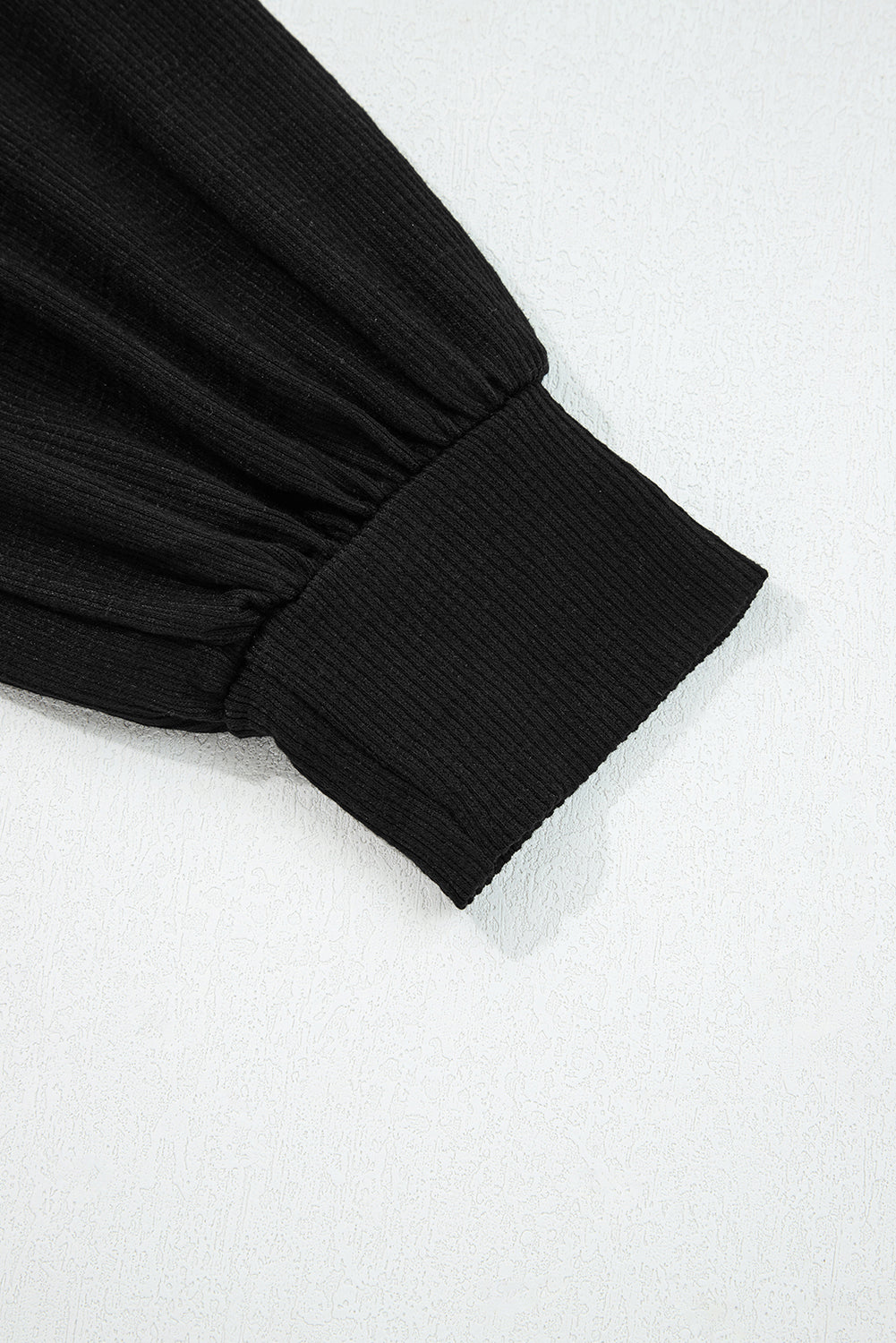 Black Exposed Seam Textured Knit V Neck Pullover Top-Tops/Long Sleeve Tops-[Adult]-[Female]-2022 Online Blue Zone Planet