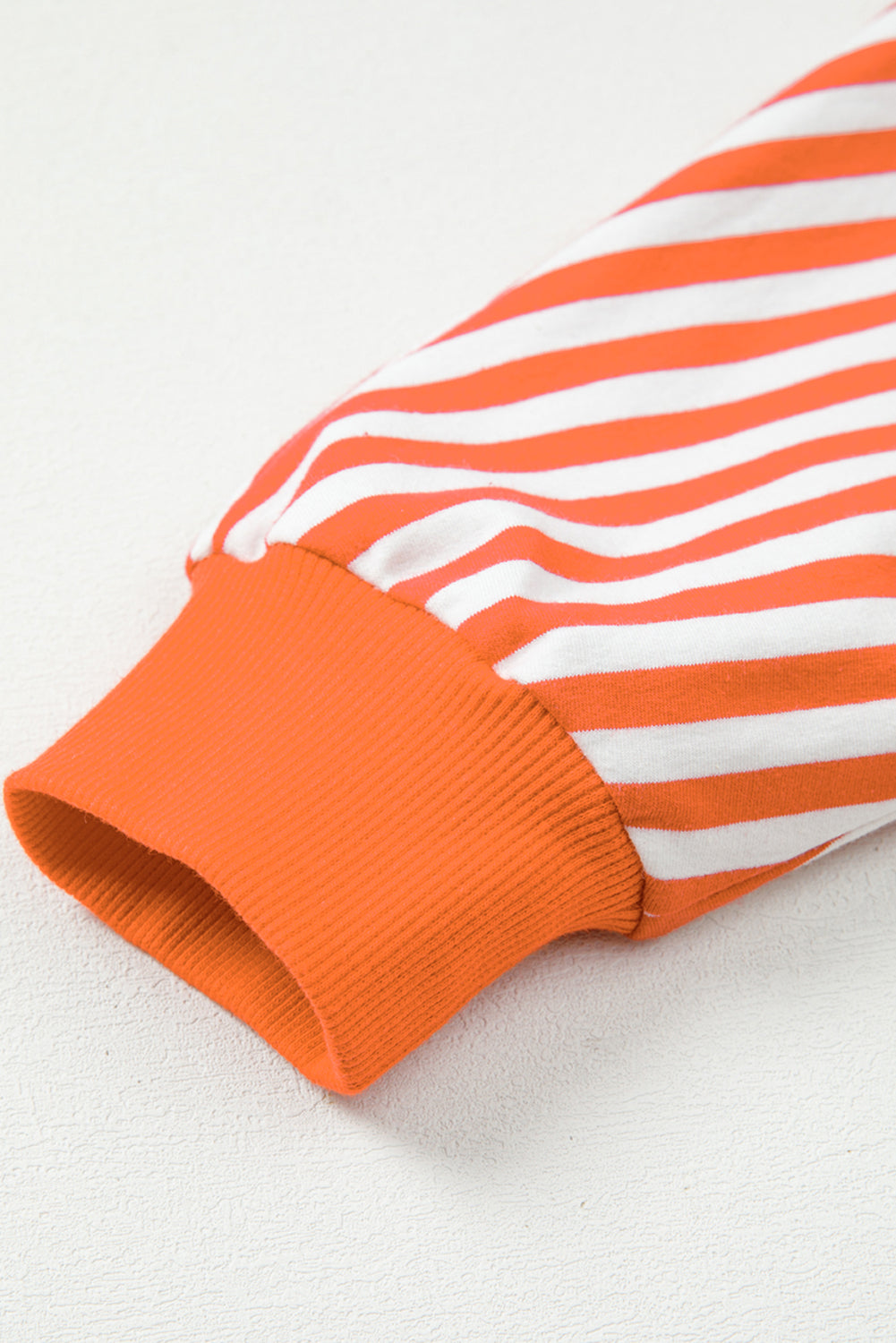 Orange Stripe Exposed Seam Drop Shoulder Casual Pullover Top-Tops/Long Sleeve Tops-[Adult]-[Female]-2022 Online Blue Zone Planet