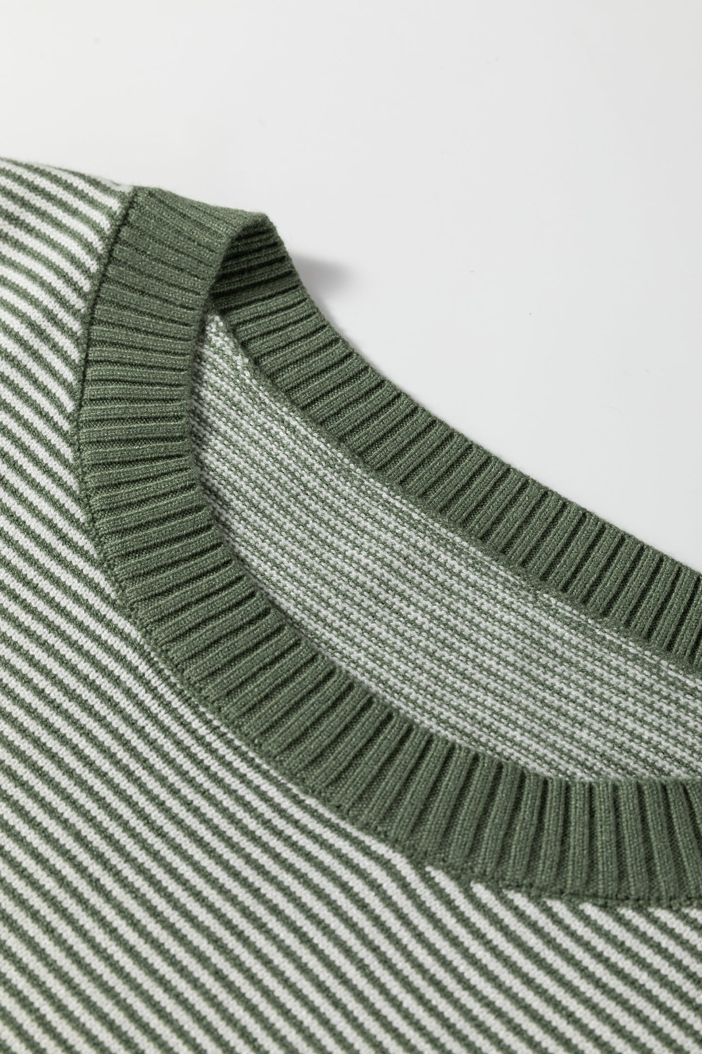 Green Stripe Color Block Patchwork Dolman Oversize Tunic Sweater-Sweaters & Cardigans/Sweaters-[Adult]-[Female]-2022 Online Blue Zone Planet