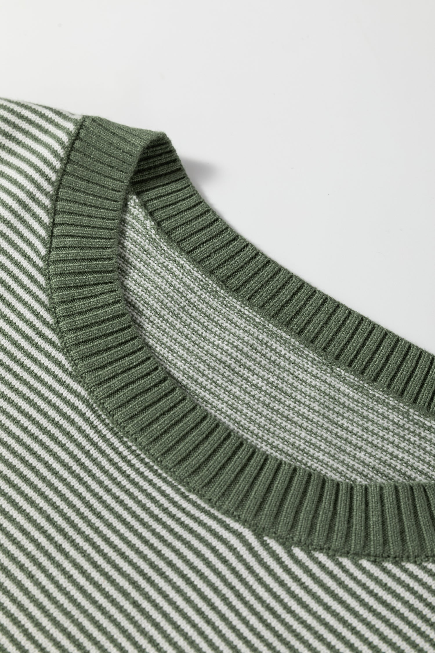 Green Stripe Color Block Patchwork Dolman Oversize Tunic Sweater-Sweaters & Cardigans/Sweaters-[Adult]-[Female]-2022 Online Blue Zone Planet