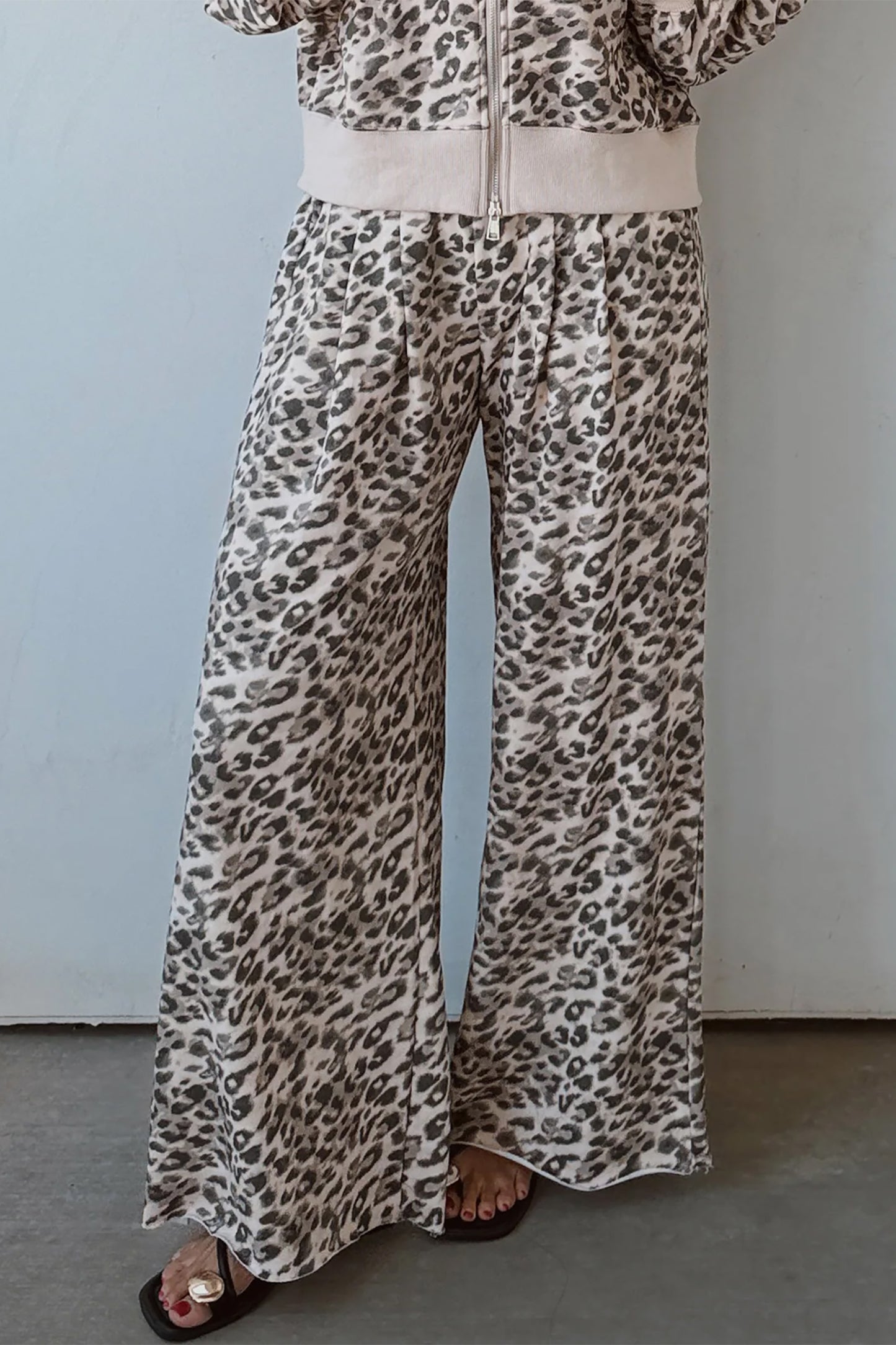 Multicolour Leopard Print Wide Leg Full Length Pants-Bottoms/Pants & Culotte-[Adult]-[Female]-2022 Online Blue Zone Planet