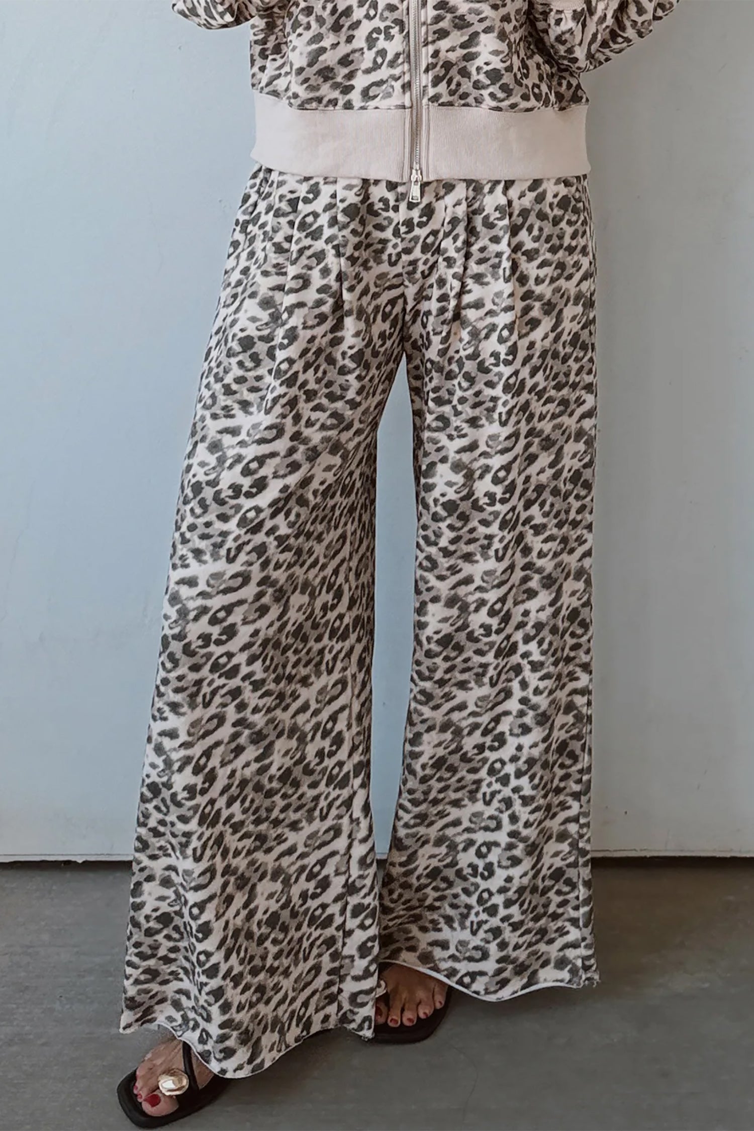 Multicolour Leopard Print Wide Leg Full Length Pants-Bottoms/Pants & Culotte-[Adult]-[Female]-2022 Online Blue Zone Planet