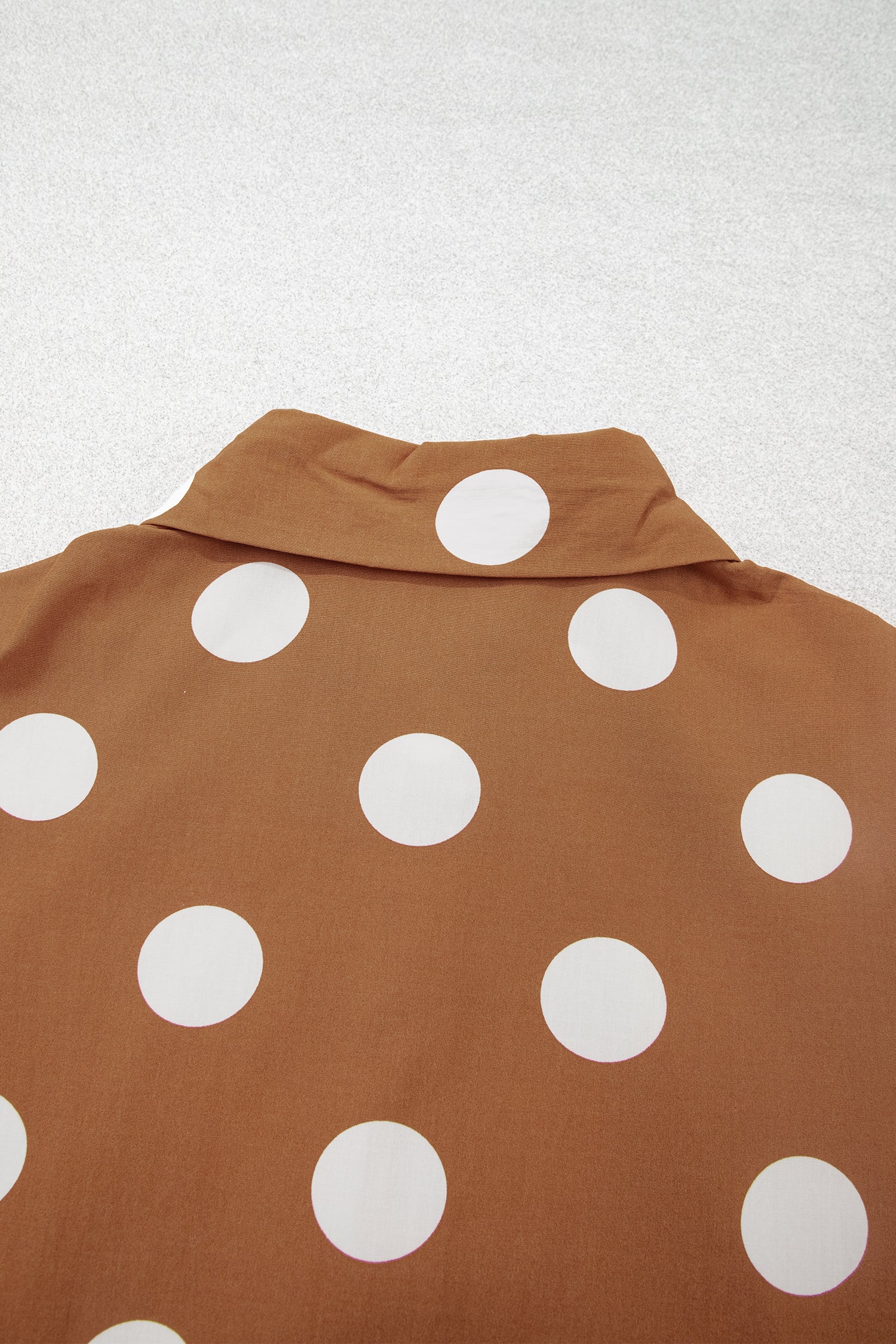 Brown Polka Dot Button Front Long Sleeve Shift Dress-TOPS / DRESSES-[Adult]-[Female]-2022 Online Blue Zone Planet