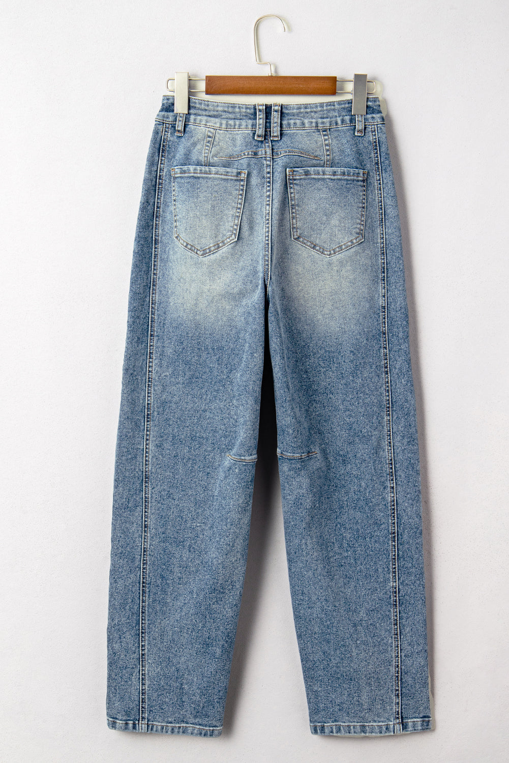 Dusk Blue Vintage Washed Seam Detail Shift Jeans-Bottoms/Jeans-[Adult]-[Female]-2022 Online Blue Zone Planet