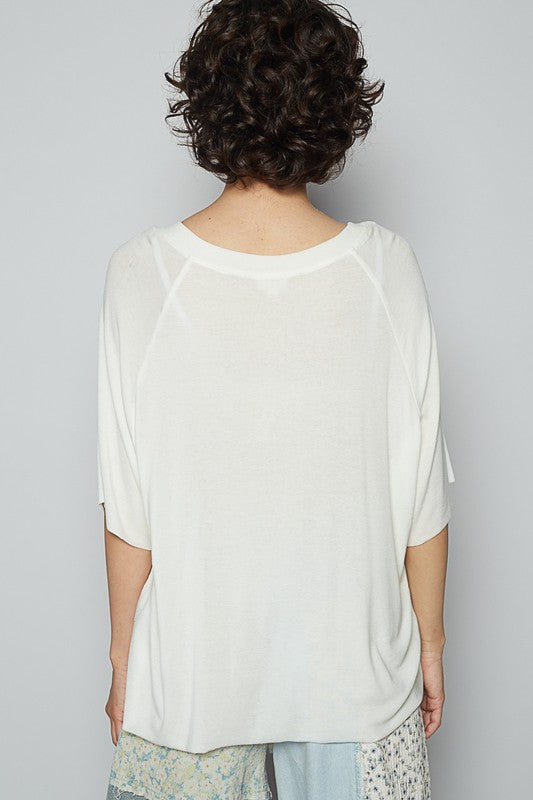 POL Round Neck Half Sleeve T-Shirt-TOPS / DRESSES-[Adult]-[Female]-2022 Online Blue Zone Planet