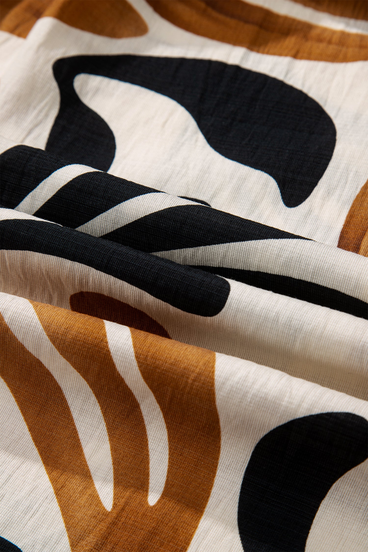 White Plus Size Abstract Print Contrast Collar Split Neck Shift Long Dress-TOPS / DRESSES-[Adult]-[Female]-2022 Online Blue Zone Planet