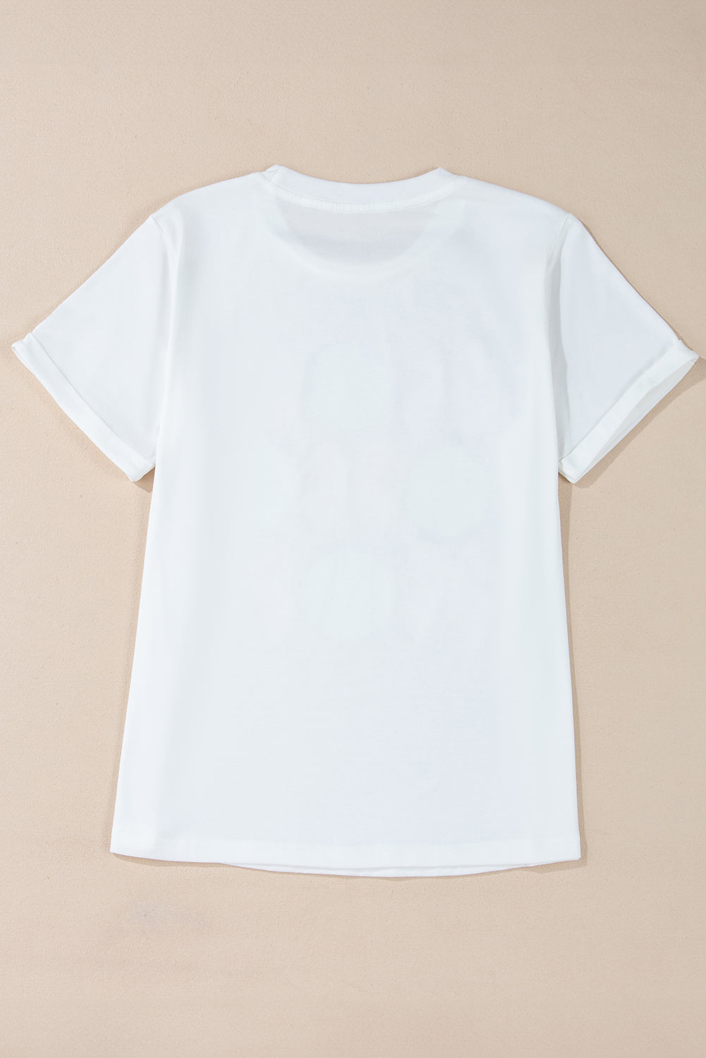 White Bow Tie Baseball Print Round Neck Casual Tee-Graphic/Graphic Tees-[Adult]-[Female]-2022 Online Blue Zone Planet