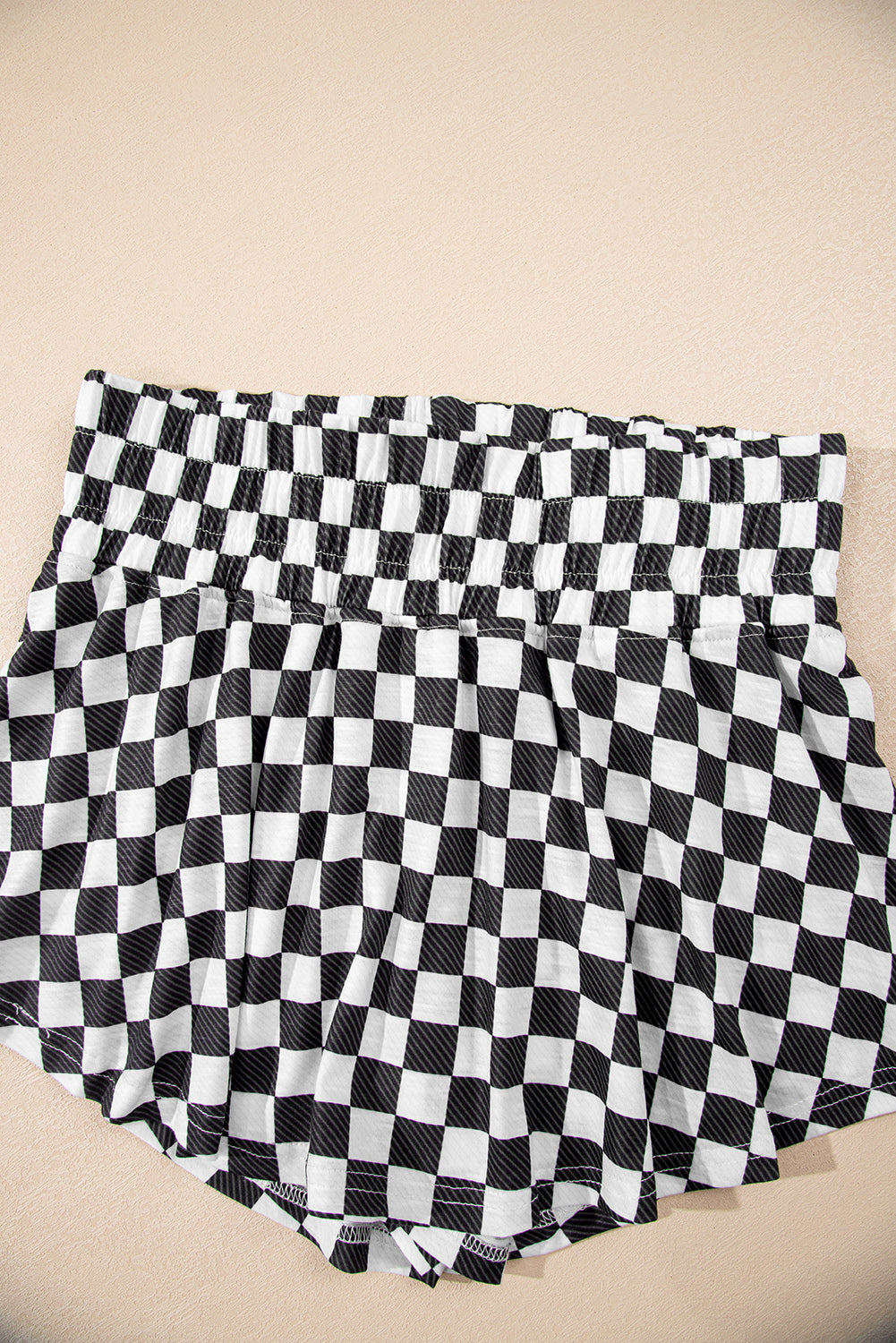 Black Checkerboard T Shirt And High Waist Skorts 2 Piece Outfit-Two Piece Sets/Short Sets-[Adult]-[Female]-2022 Online Blue Zone Planet