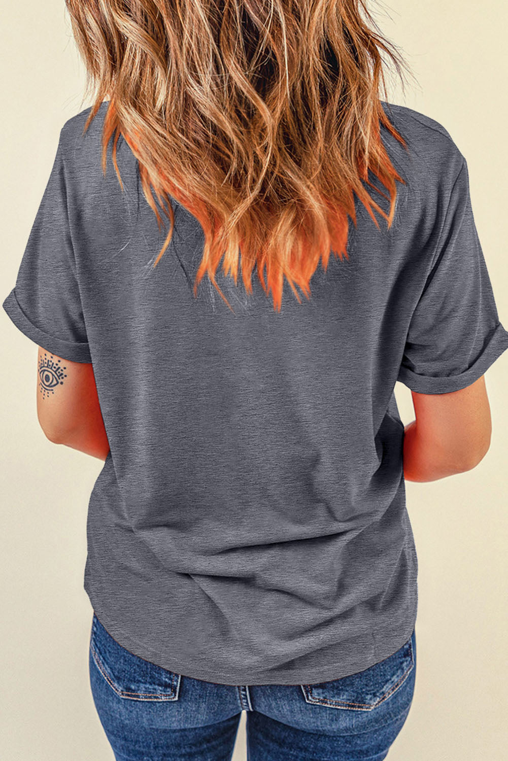 Gray Baseball Bowknot Graphic Casual Tee-Graphic/Graphic Tees-[Adult]-[Female]-2022 Online Blue Zone Planet