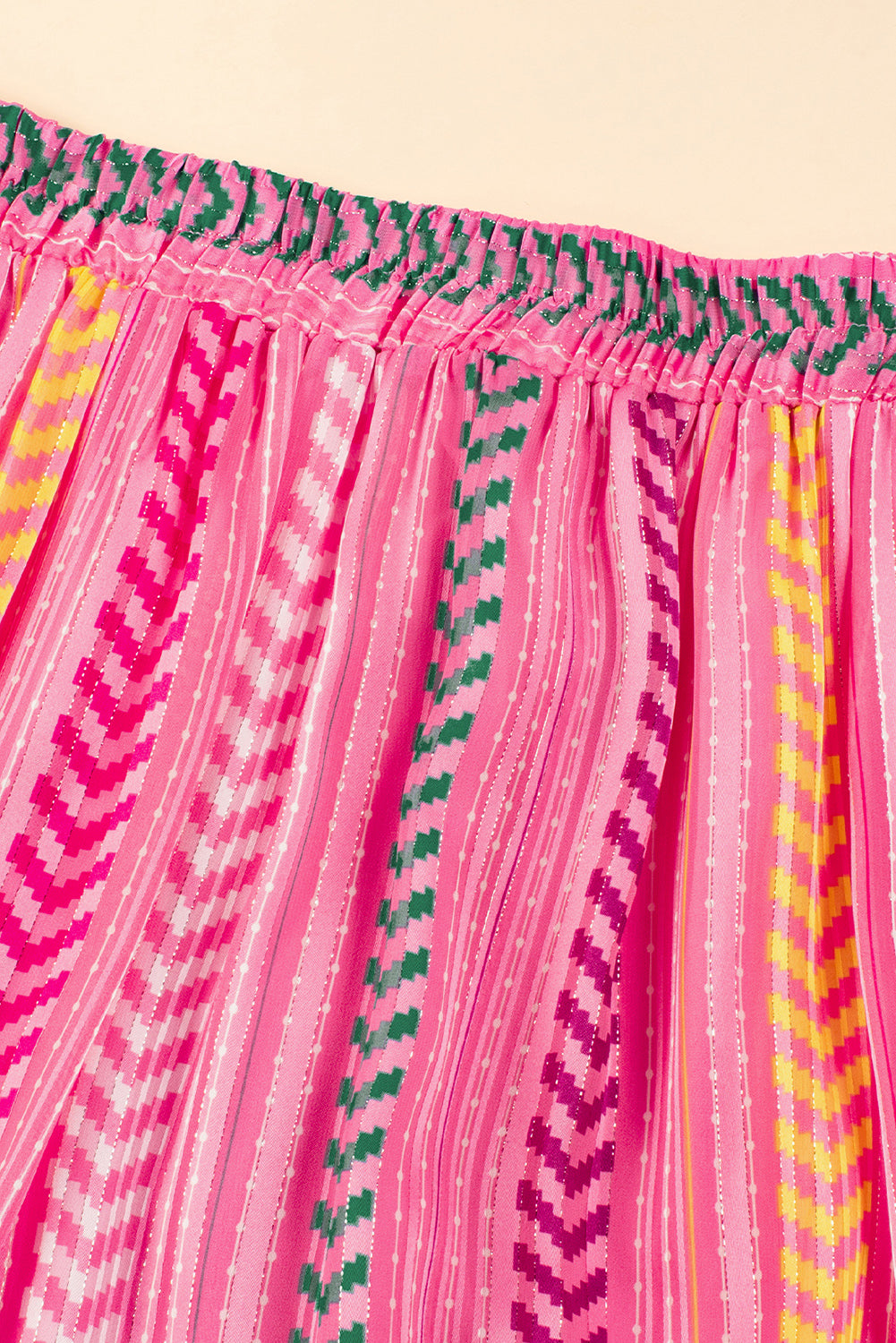 Pink Boho Printed Tasseled Drawstring Ruffled Maxi Skirt-Bottoms/Skirts & Petticoat-[Adult]-[Female]-2022 Online Blue Zone Planet