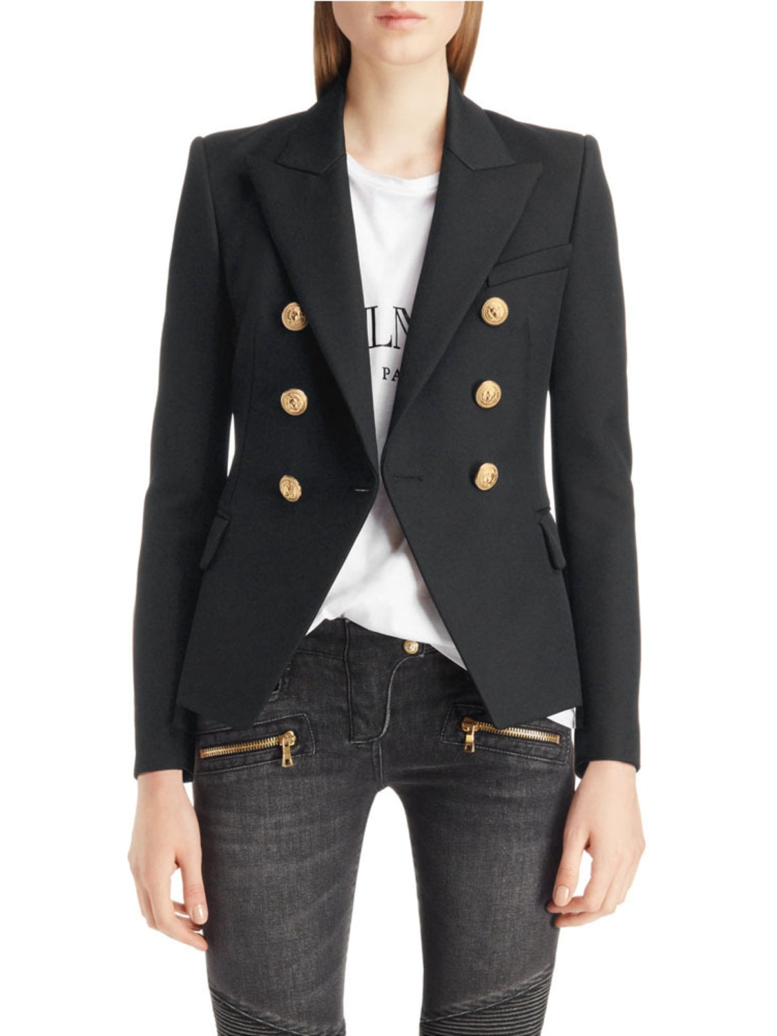 Lapel Collar Long Sleeve Blazer-TOPS / DRESSES-[Adult]-[Female]-2022 Online Blue Zone Planet