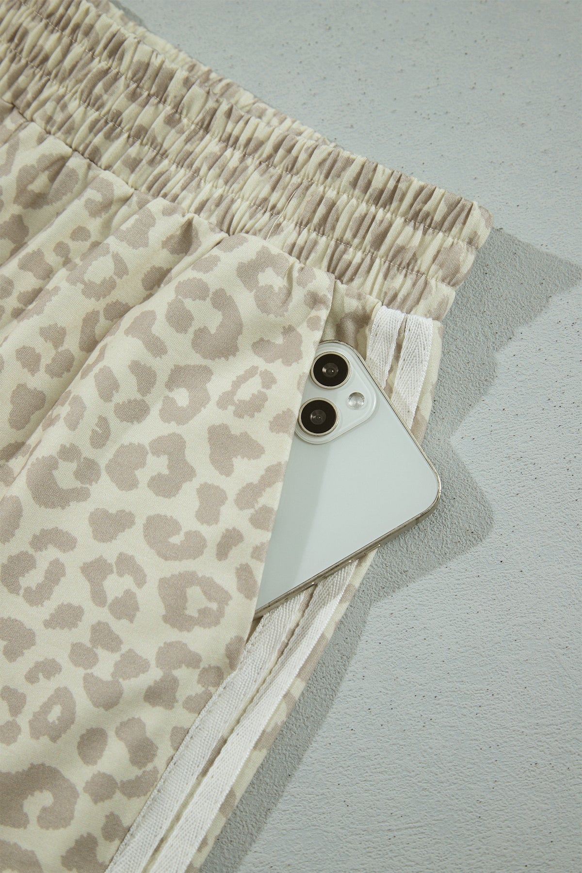 Pink Leopard Print Varsity Striped Detail 3/4 Sleeve Top Shift Pant Set-Two Piece Sets/Pant Sets-[Adult]-[Female]-2022 Online Blue Zone Planet