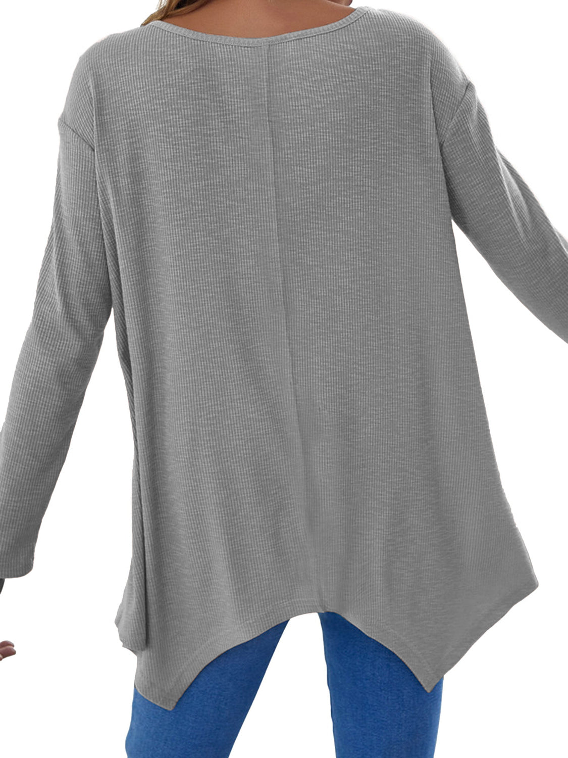 Full Size V-Neck Long Sleeve T-Shirt-TOPS / DRESSES-[Adult]-[Female]-2022 Online Blue Zone Planet