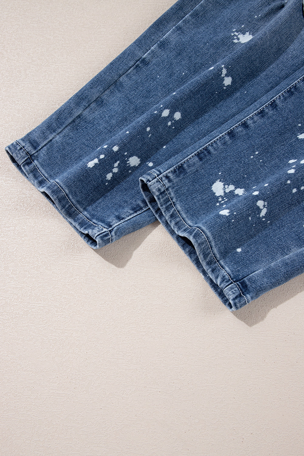 Ashleigh Blue Ripped Splattering Paint Rope Waist Cropped Straight Jeans-Bottoms/Jeans-[Adult]-[Female]-2022 Online Blue Zone Planet