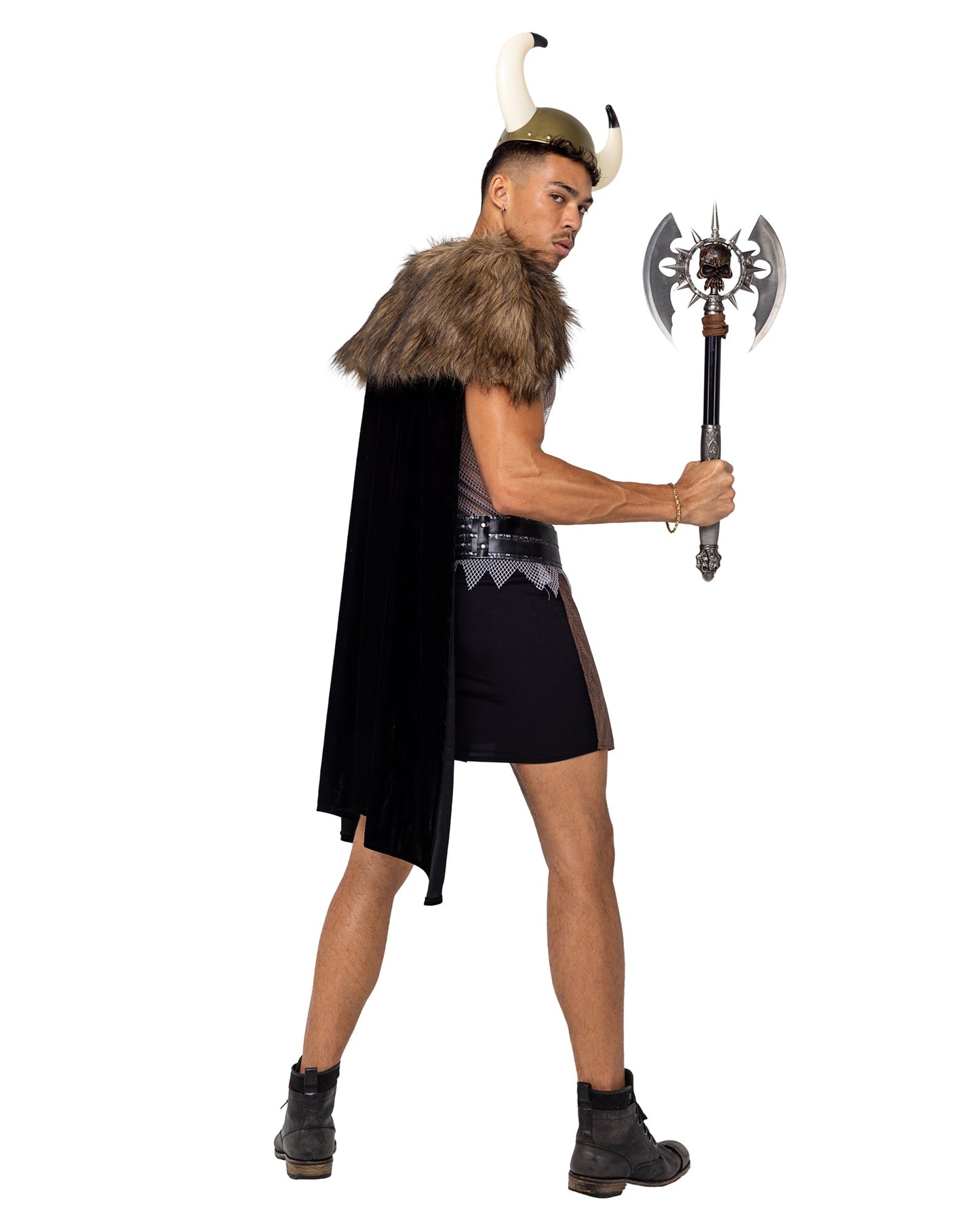 4 Piece Men���s Valiant Viking Warrior Halloween Costume-[Adult]-[Female]-2022 Online Blue Zone Planet