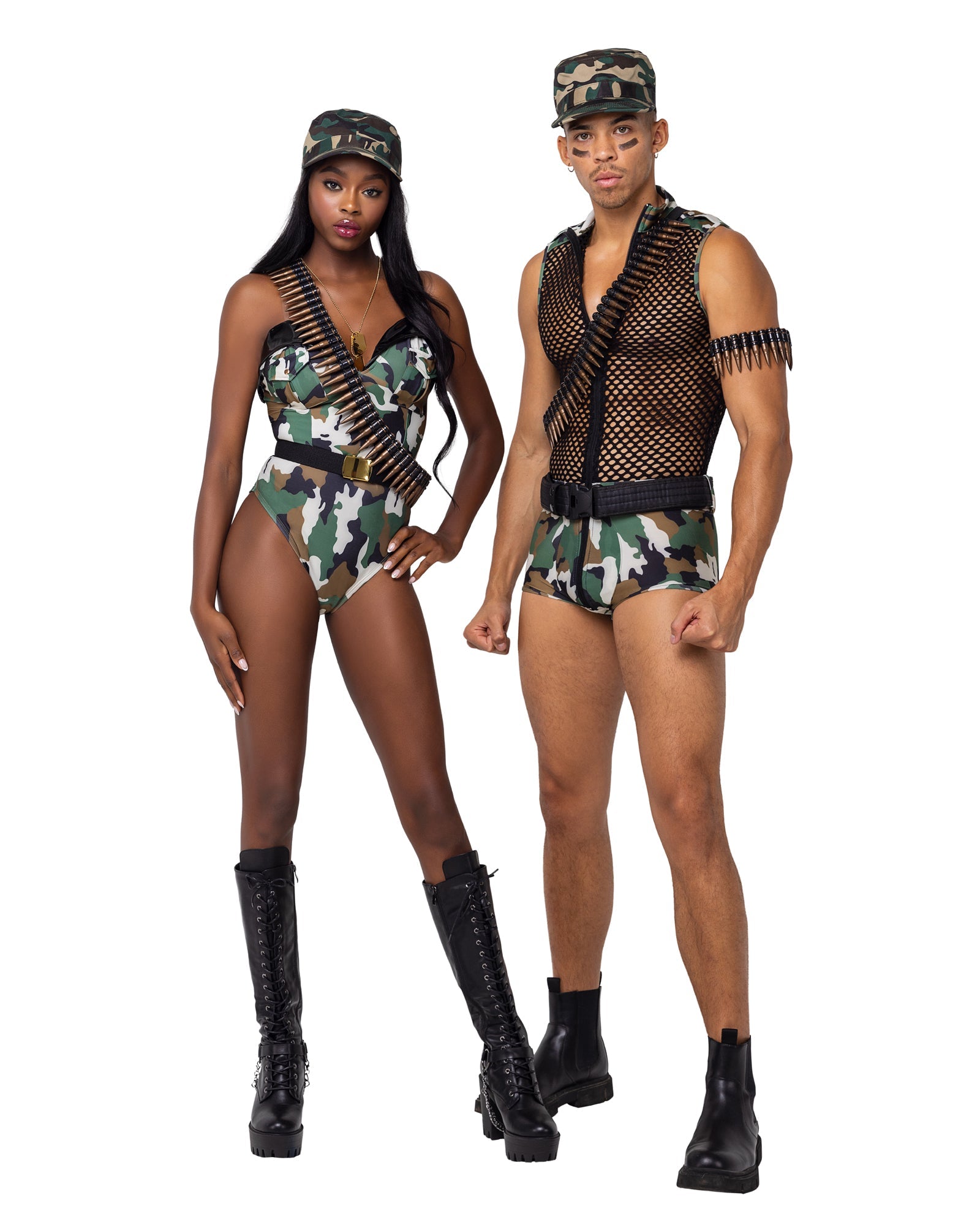 2 Piece Army Combat Bombshell Halloween Costume-[Adult]-[Female]-2022 Online Blue Zone Planet