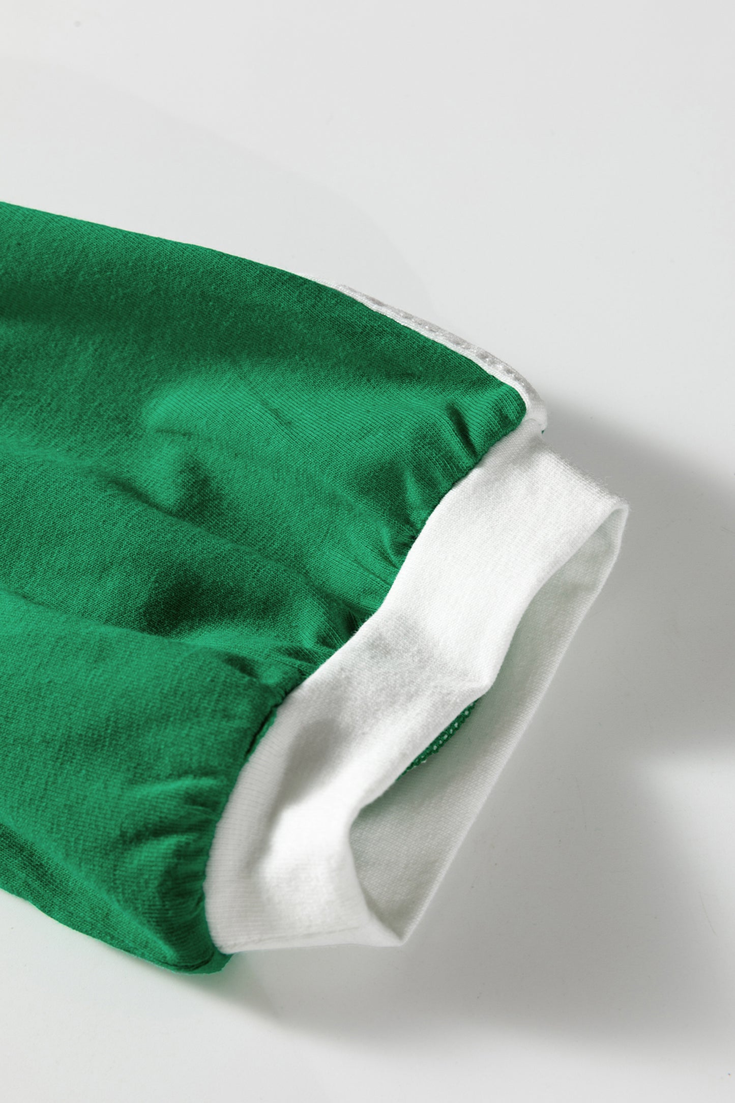 Bright Green Varsity Striped Accent Contrast Crew Neck Long Sleeve T Shirt-Tops/Long Sleeve Tops-[Adult]-[Female]-2022 Online Blue Zone Planet