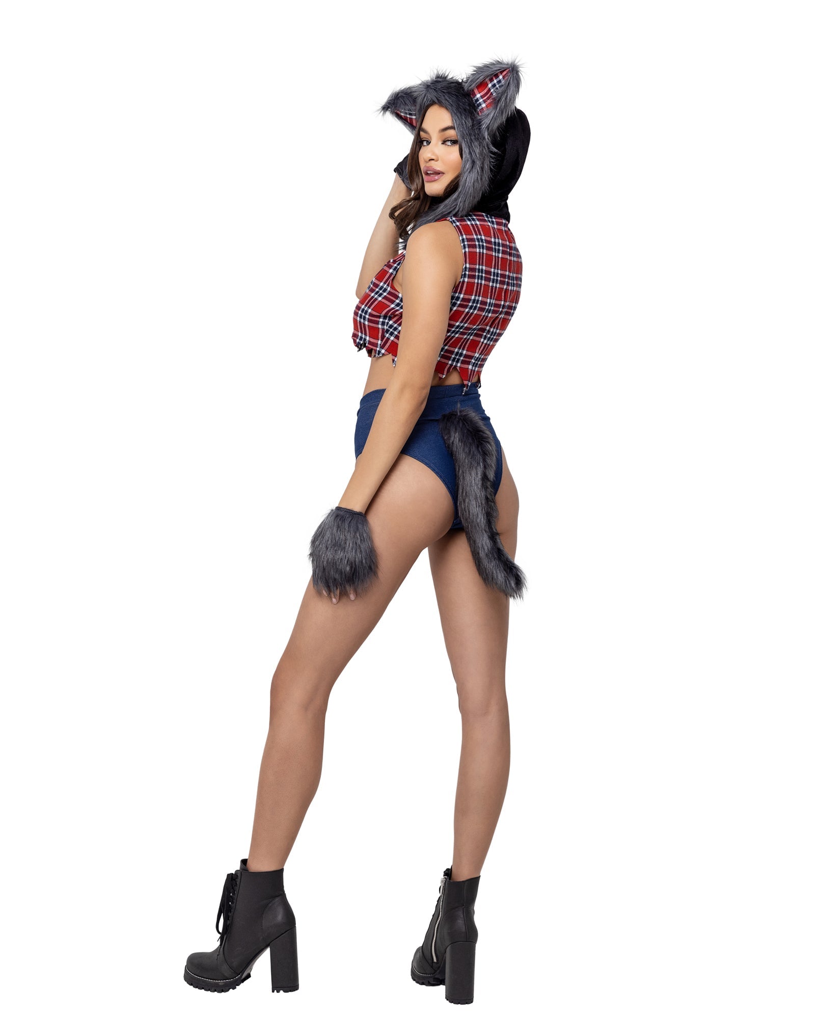 3 Piece Sultry Shewolf Halloween Costume-Tops / Dresses-[Adult]-[Female]-2022 Online Blue Zone Planet