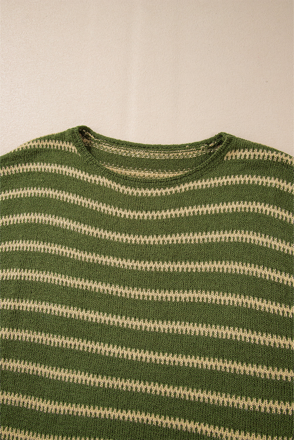 Blue Zone Planet | Green Stripe Drop Shoulder Sweater-TOPS / DRESSES-[Adult]-[Female]-2022 Online Blue Zone Planet