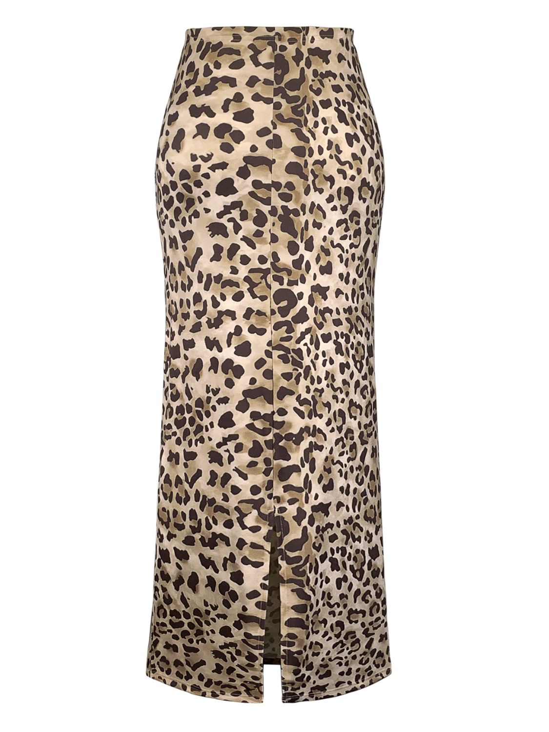 Honey Slit Leopard Midi Skirt-BOTTOMS SIZES SMALL MEDIUM LARGE-[Adult]-[Female]-2022 Online Blue Zone Planet