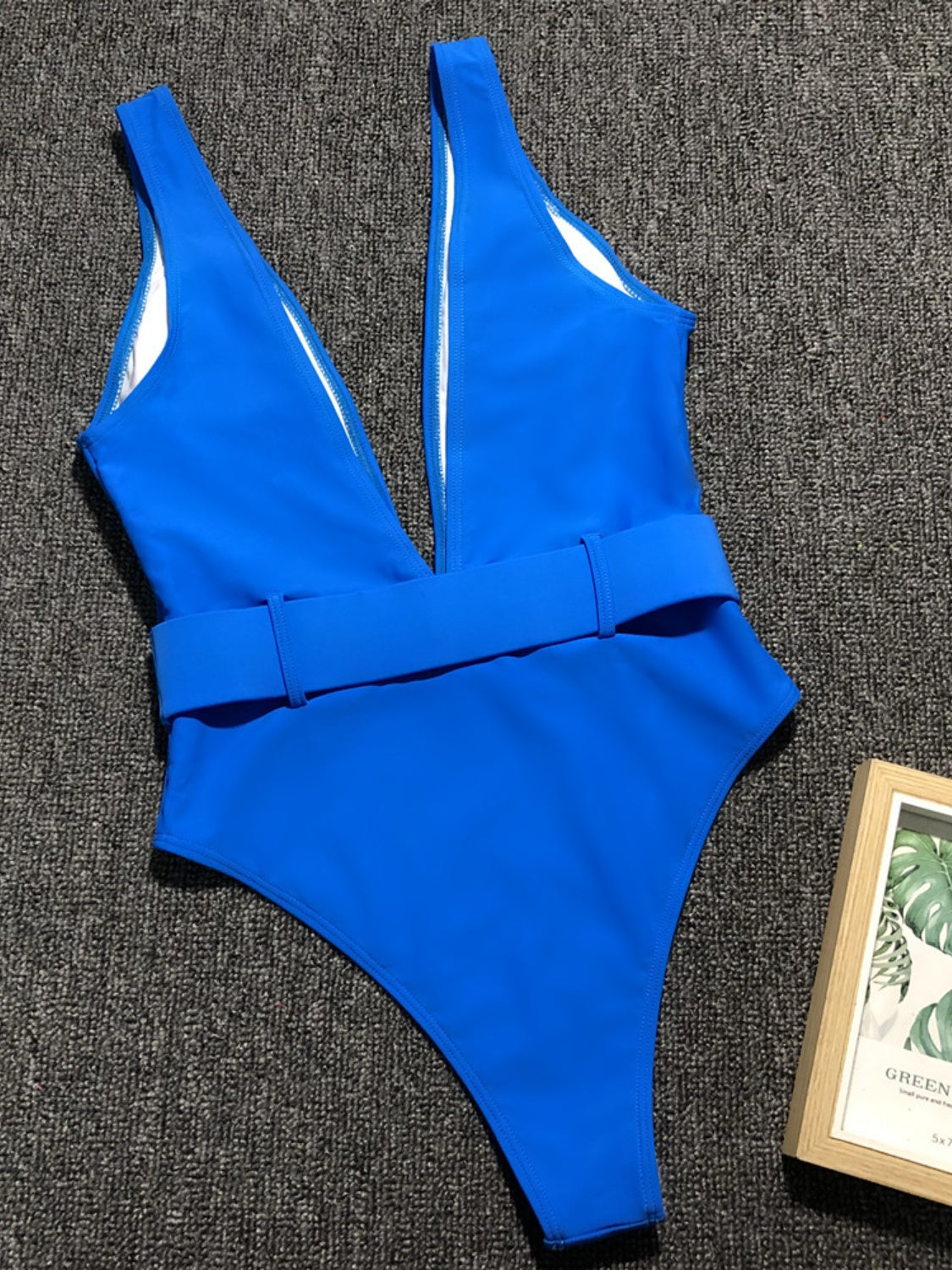 Plunge Wide Strap Sleeveless One-Piece Swimwear-TOPS / DRESSES-[Adult]-[Female]-2022 Online Blue Zone Planet