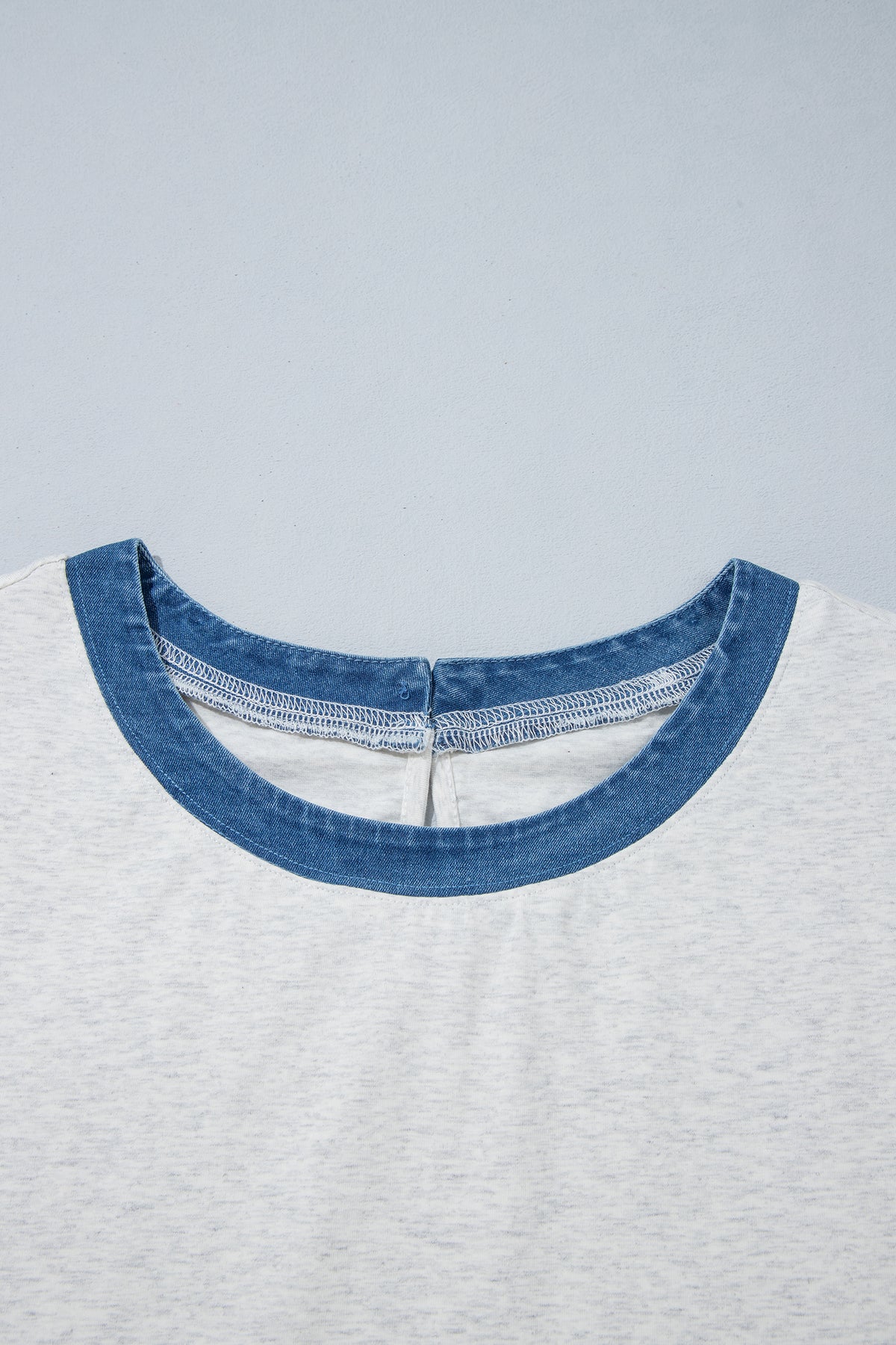 Gray Plus Size Colorblock Detail Round Neck Long Sleeve Top-Plus Size/Plus Size Tops/Plus Size Long Sleeve Tops-[Adult]-[Female]-2022 Online Blue Zone Planet
