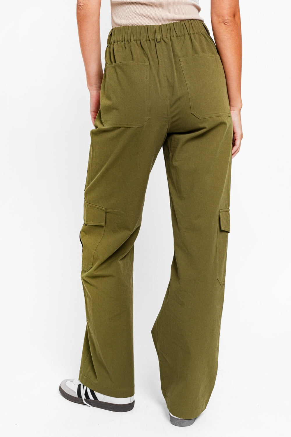 Blue Zone Planet | Le Lis High Waisted Wide Leg Cargo Pants with Pockets-BOTTOMS SIZES SMALL MEDIUM LARGE-[Adult]-[Female]-2022 Online Blue Zone Planet