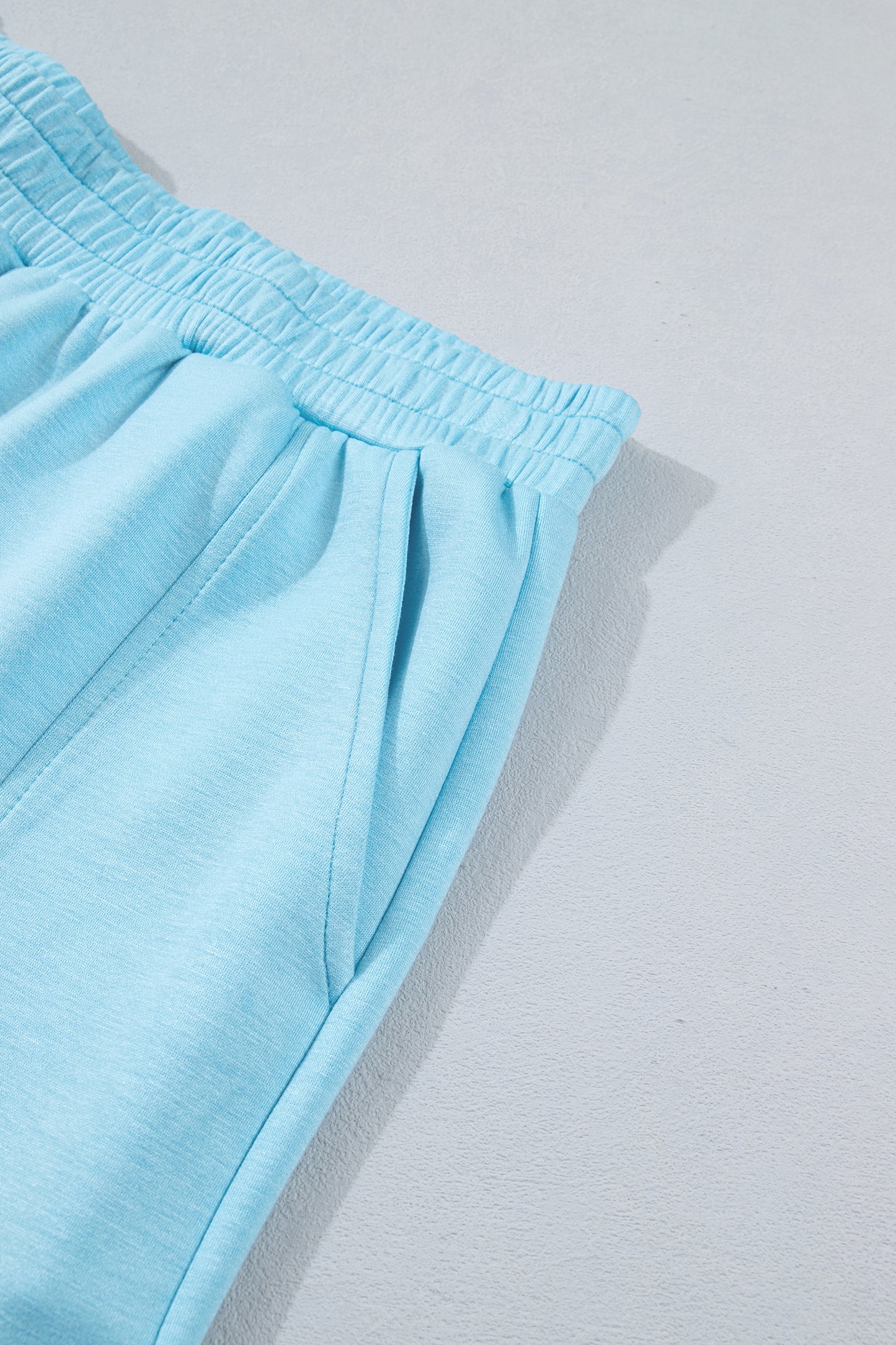 Myosotis Half Zip High Neck Tee Athleisure Short Set-Two Piece Sets/Short Sets-[Adult]-[Female]-2022 Online Blue Zone Planet