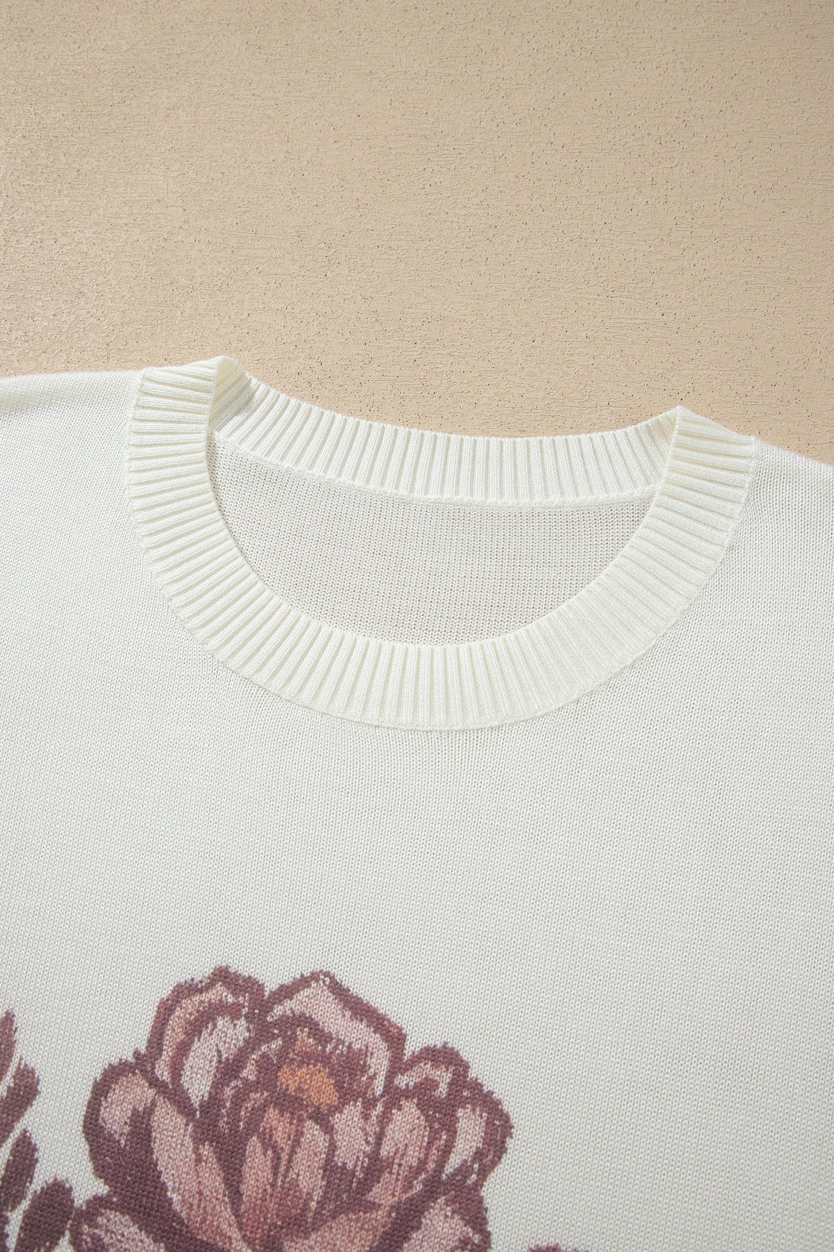White Western Floral Dropped Shoulder Lightweight Knit Sweater-TOPS / DRESSES-[Adult]-[Female]-2022 Online Blue Zone Planet