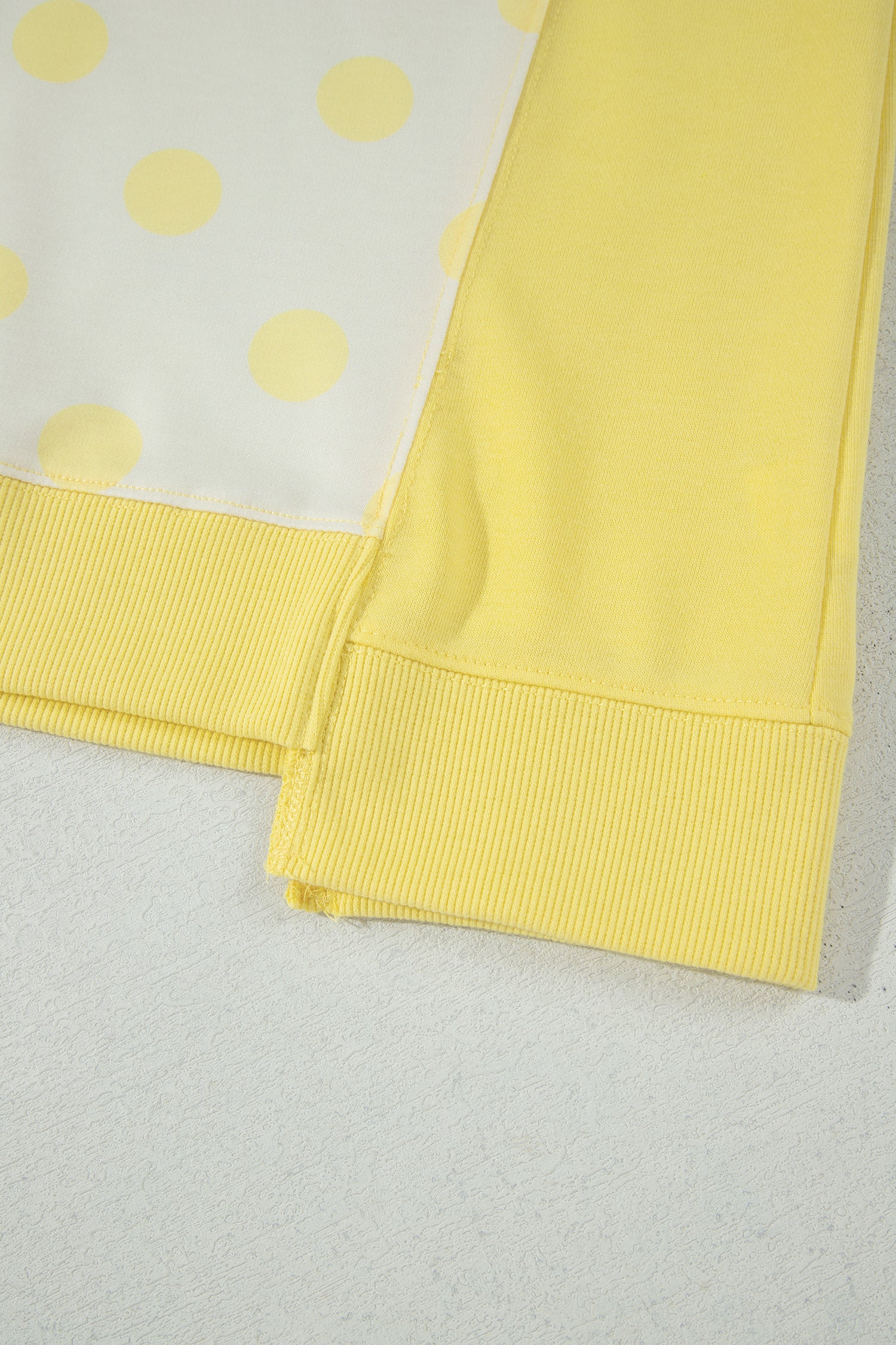Yellow Color Block Patchwork Polka Dot Wide Leg Pant Set-Two Piece Sets/Pant Sets-[Adult]-[Female]-2022 Online Blue Zone Planet