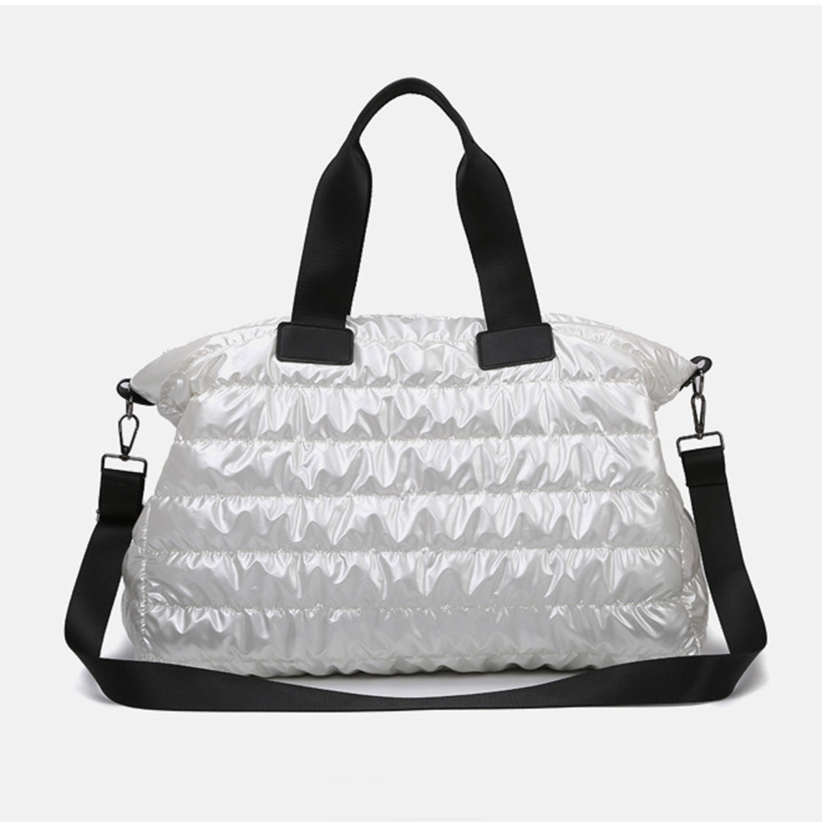 Quilted Nylon Oversize Travel Bag-HANDBAGS-[Adult]-[Female]-White-One Size-2022 Online Blue Zone Planet