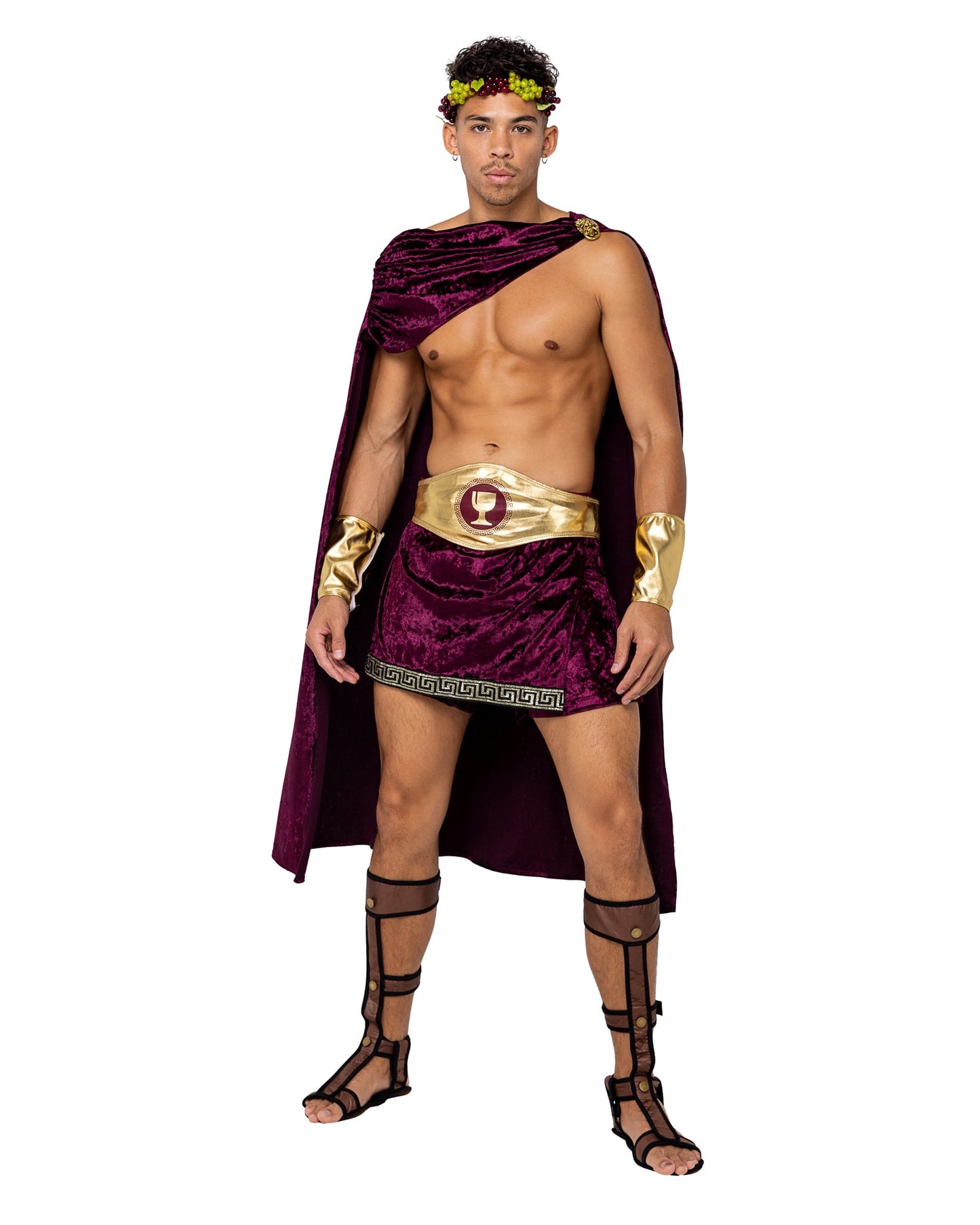 4 Piece Mens God Of Wine Halloween Costume-[Adult]-[Female]-Merlot-S-2022 Online Blue Zone Planet