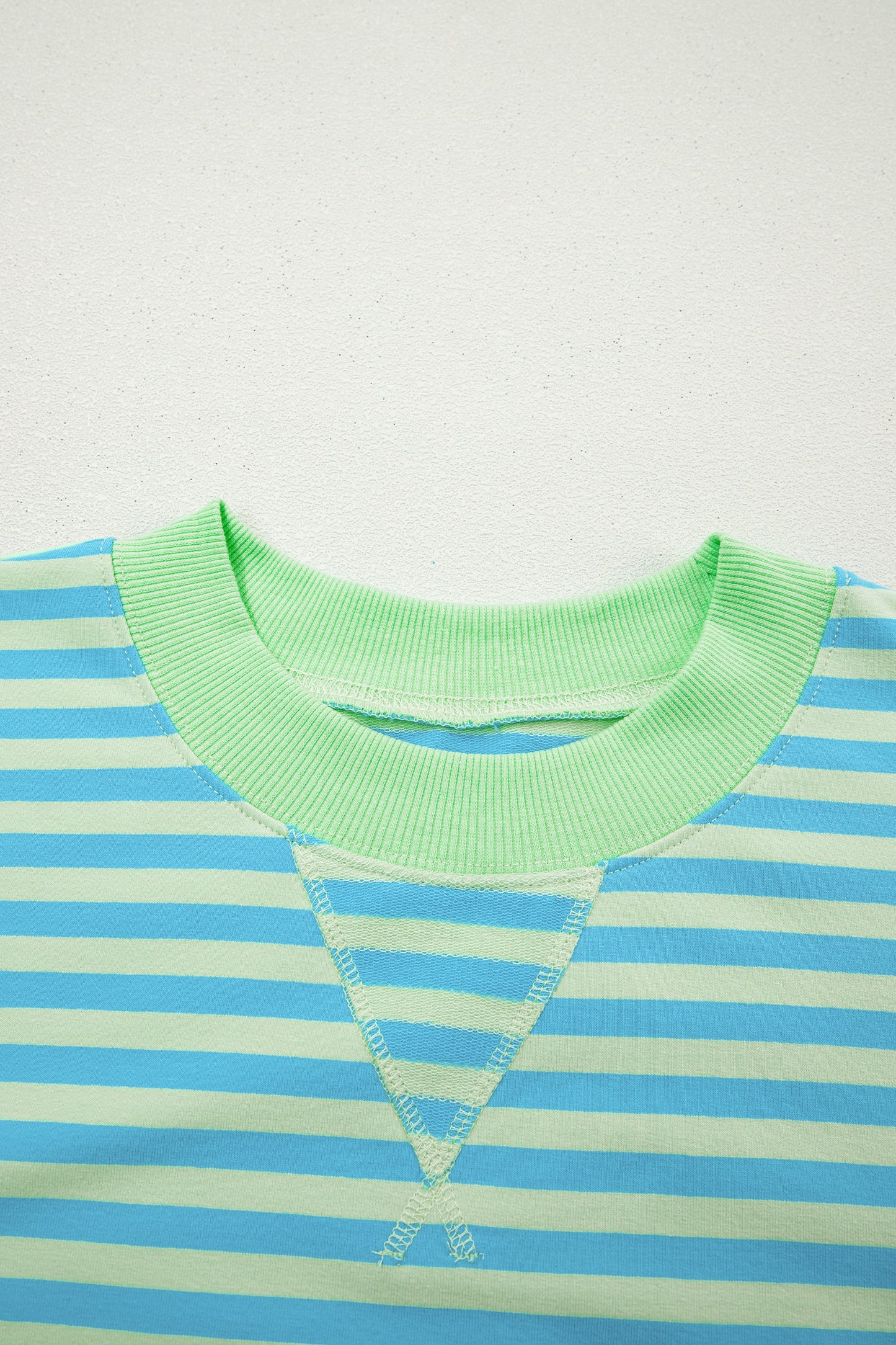 Pink Stripe Color Block Detail Long Sleeve Pullover Elastic Waist Pull On Shorts 2pcs Set-Two Piece Sets/Short Sets-[Adult]-[Female]-2022 Online Blue Zone Planet