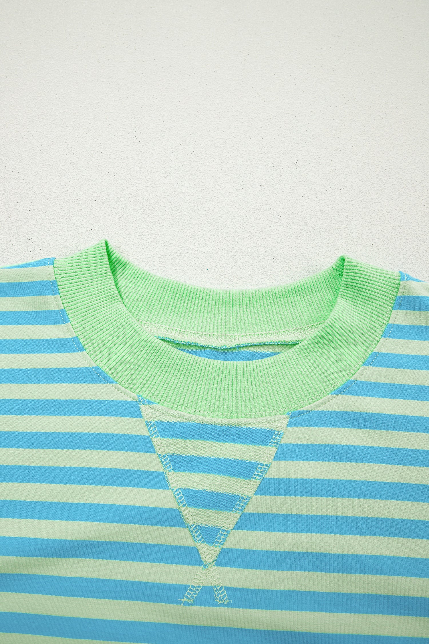 Pink Stripe Color Block Detail Long Sleeve Pullover Elastic Waist Pull On Shorts 2pcs Set-Two Piece Sets/Short Sets-[Adult]-[Female]-2022 Online Blue Zone Planet