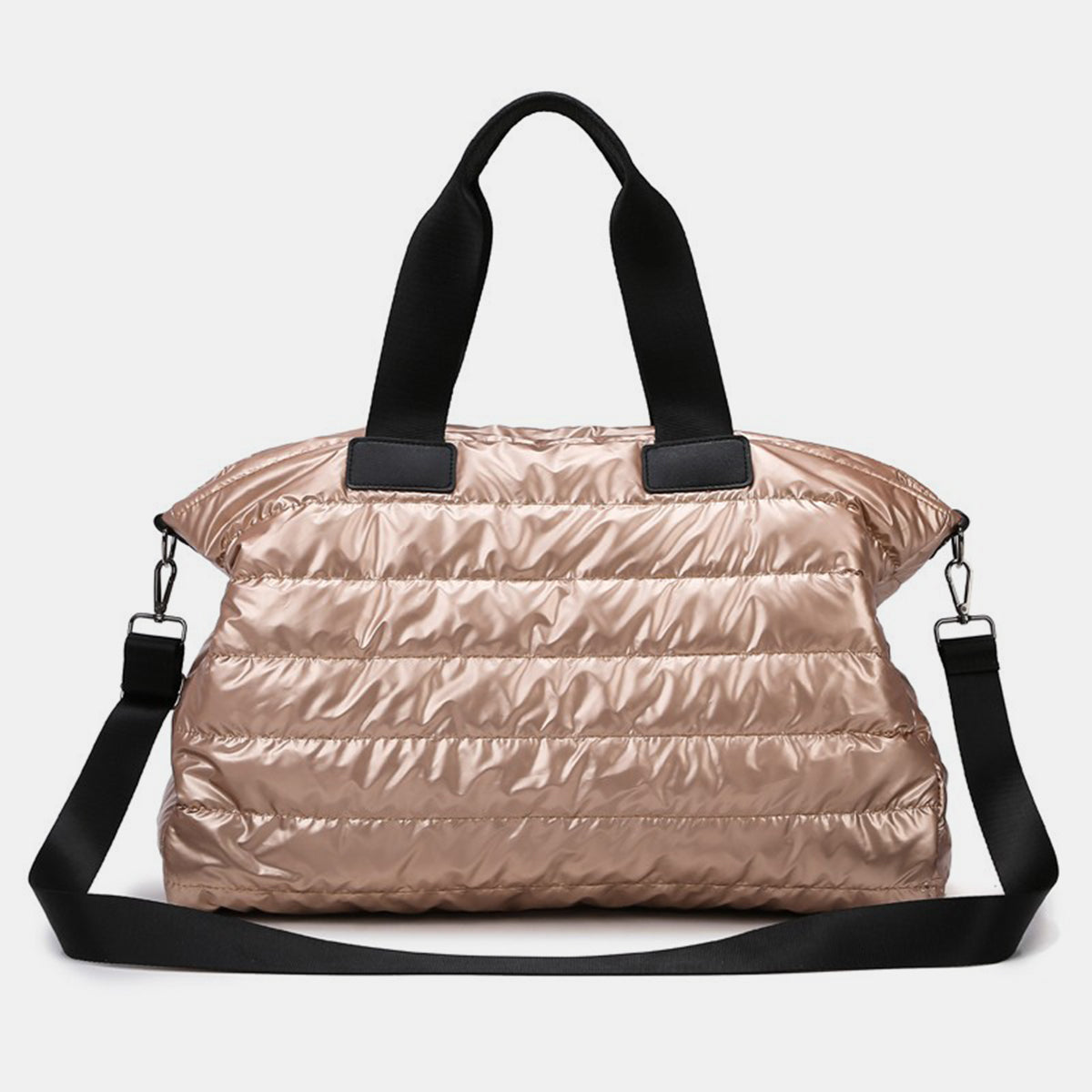 Quilted Nylon Oversize Travel Bag-HANDBAGS-[Adult]-[Female]-Rose Gold-One Size-2022 Online Blue Zone Planet