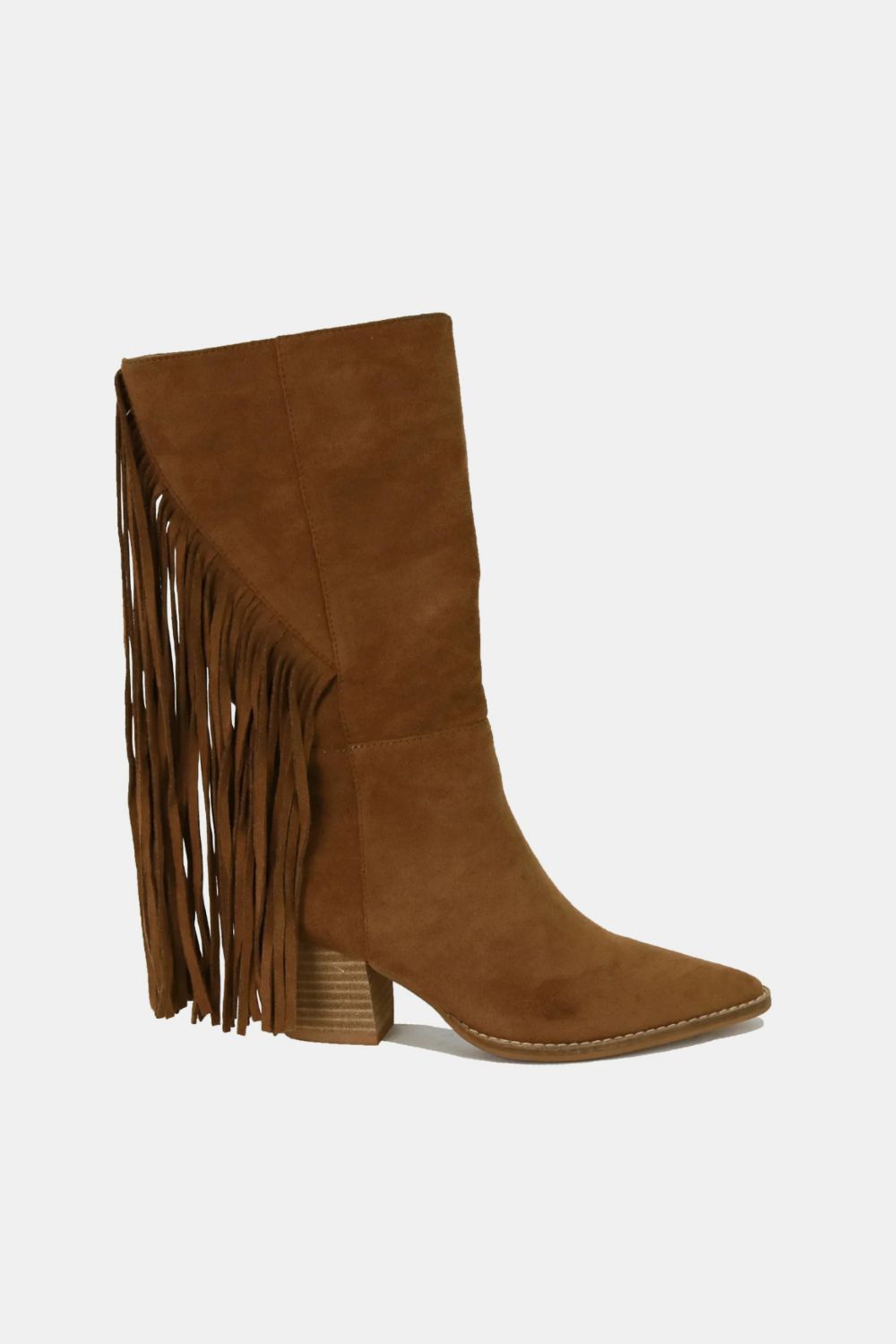 Beast Fashion Suede Fringe Point Toe Boots-COWBOY BOOTS-[Adult]-[Female]-2022 Online Blue Zone Planet